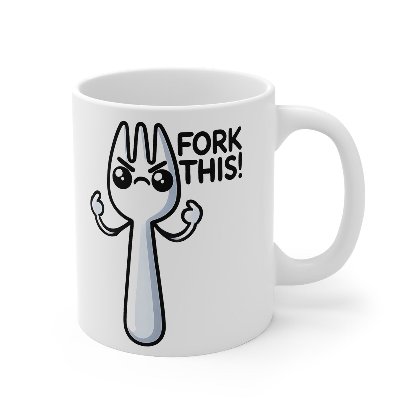 Funny Ceramic Coffee Cups - Fork This! | Unique Gifts for Coffee Lovers | Office Mugs | Humor Item | 11oz 15oz