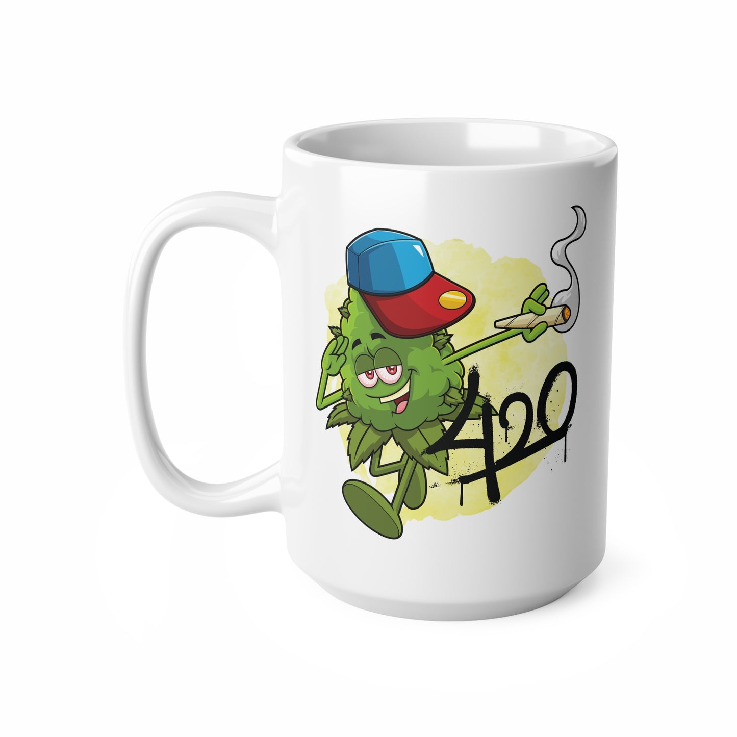 420 Themed Ceramic Coffee Mug - Fun Cannabis Design - 11oz & 15oz Sizes