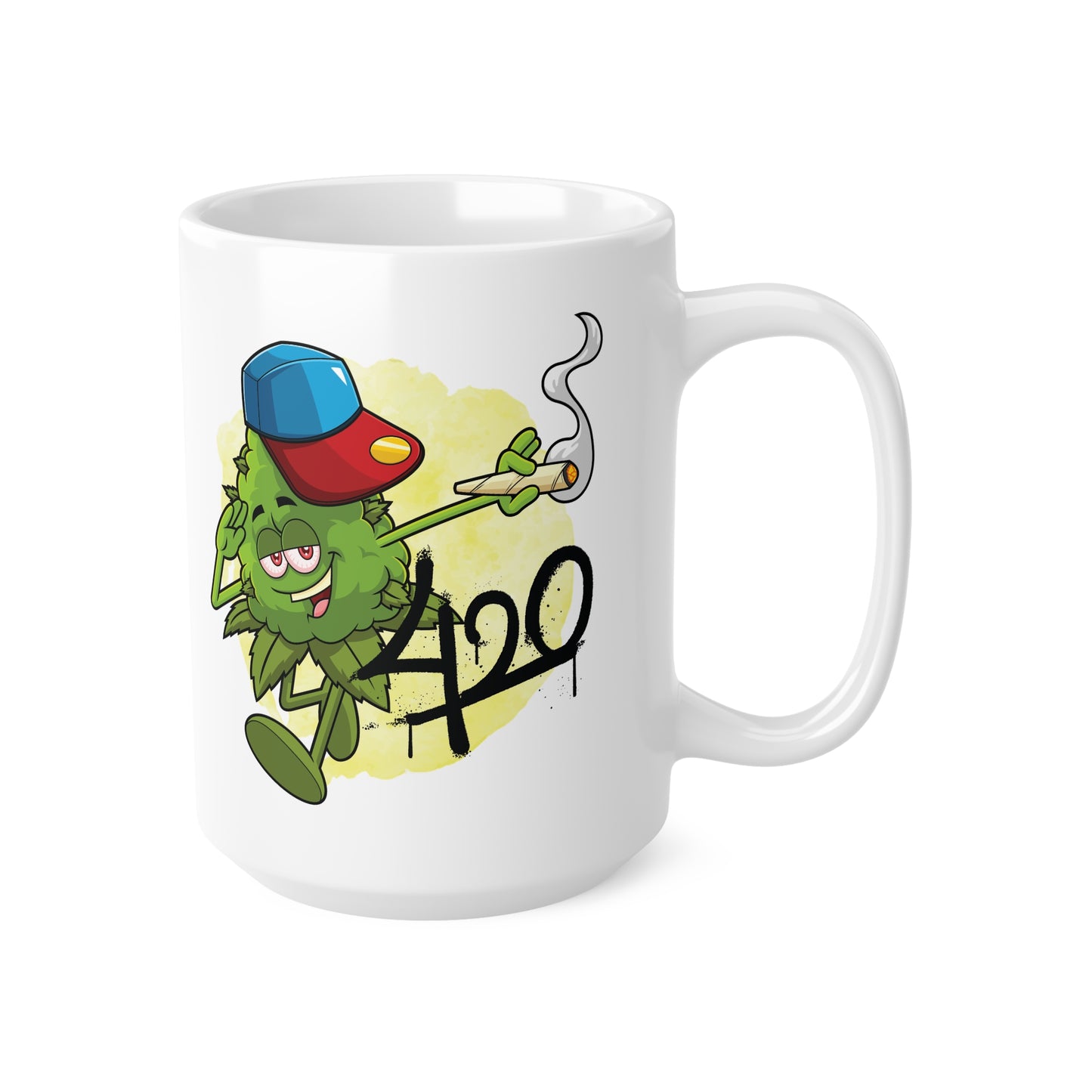 420 Themed Ceramic Coffee Mug - Fun Cannabis Design - 11oz & 15oz Sizes