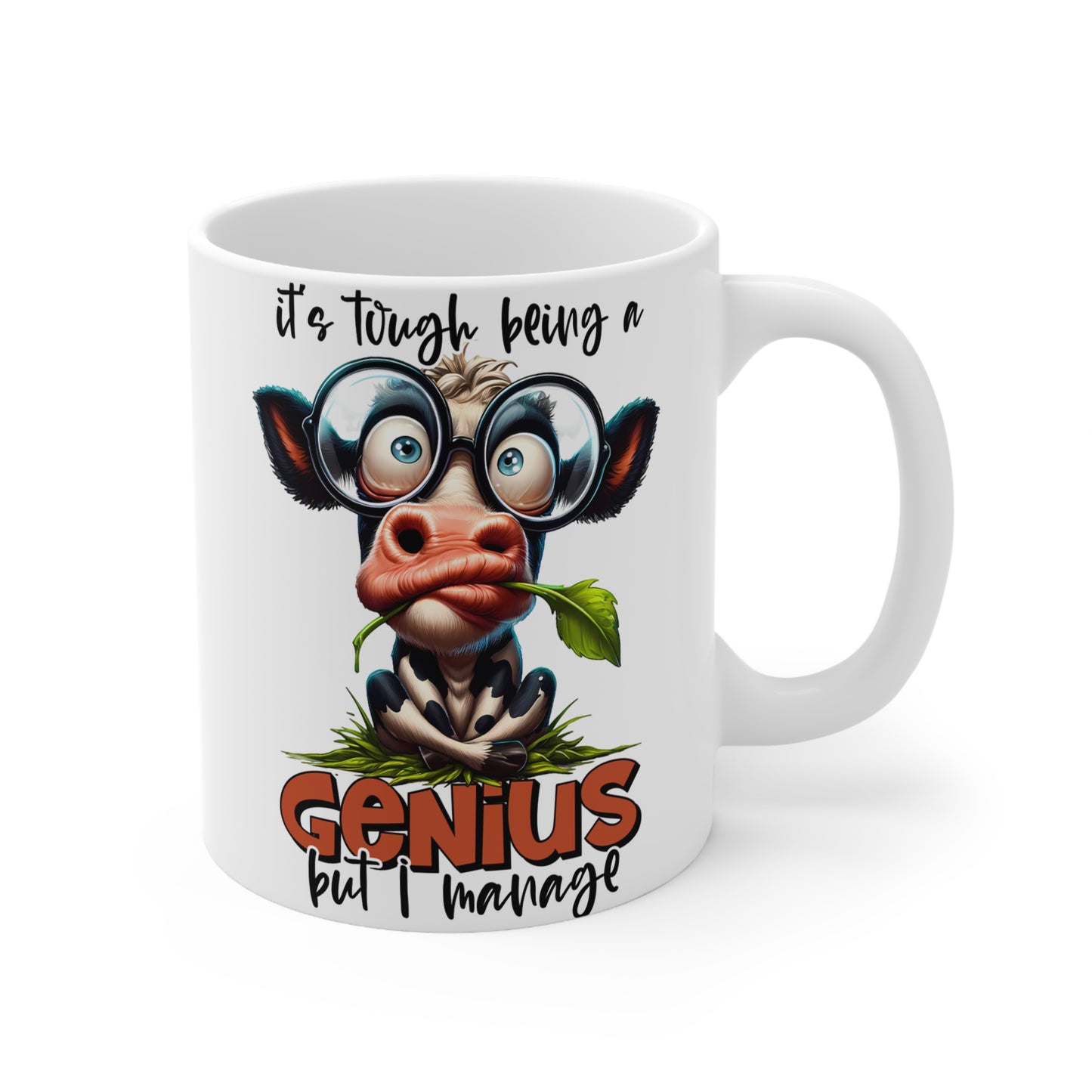 Funny Cow Ceramic Coffee Cups - Perfect Gift for Coffee Lovers, Cow Art, Cute Mug, Humor Gift, Office Decoration