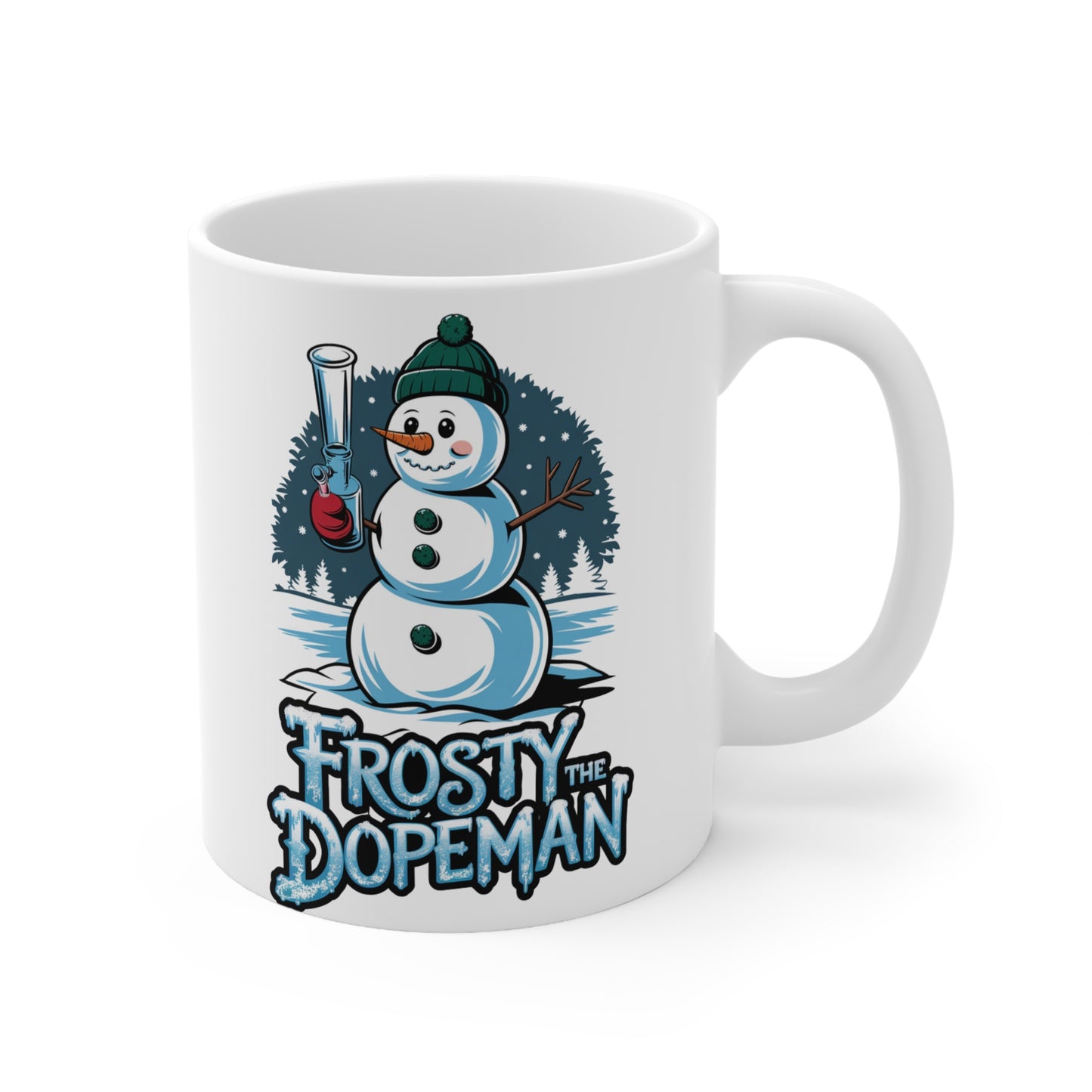 Frosty the Dopeman Ceramic Coffee Cup - Fun Holiday Mug