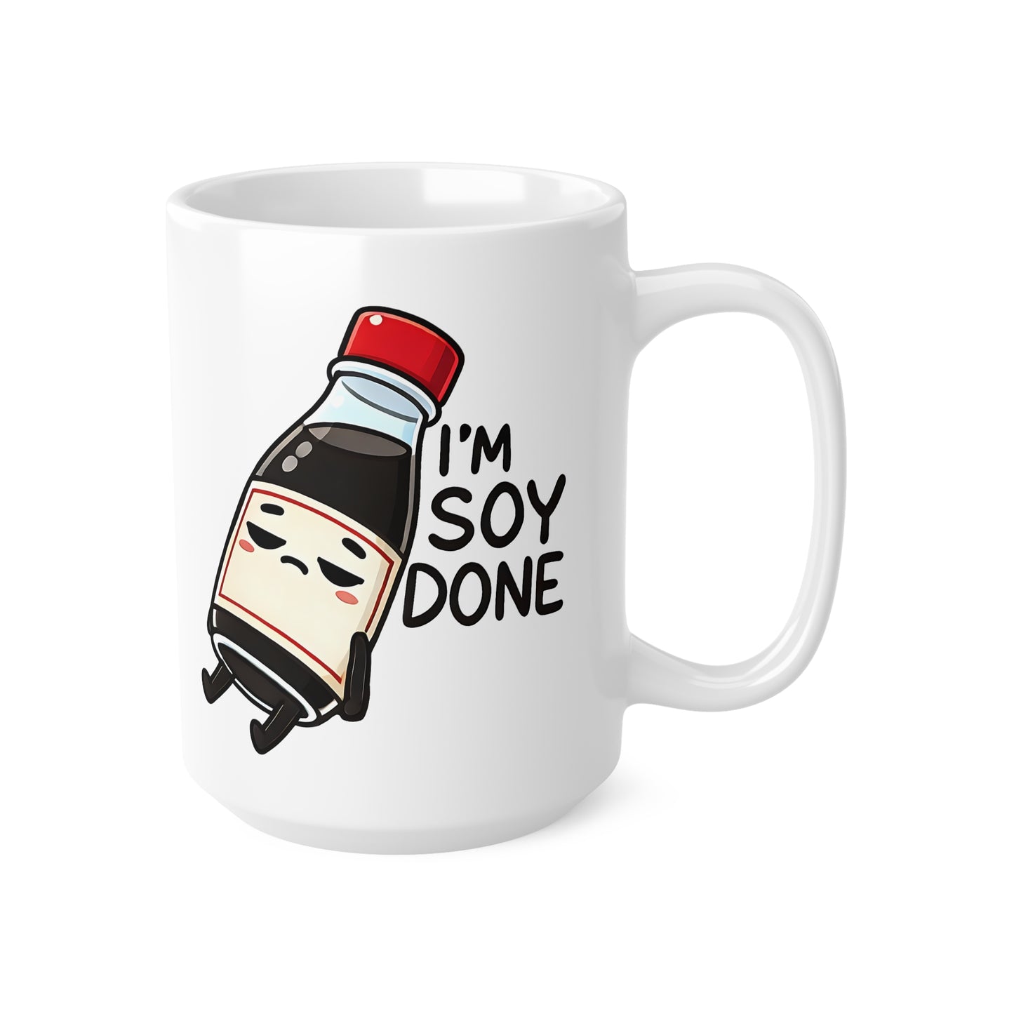 Cute Ceramic Coffee Cups, Funny Soy Sauce Mug for Foodies, Kitchen Gift, Coffee Lover Gift, Quirky Office Cup, Humorous Drinkware
