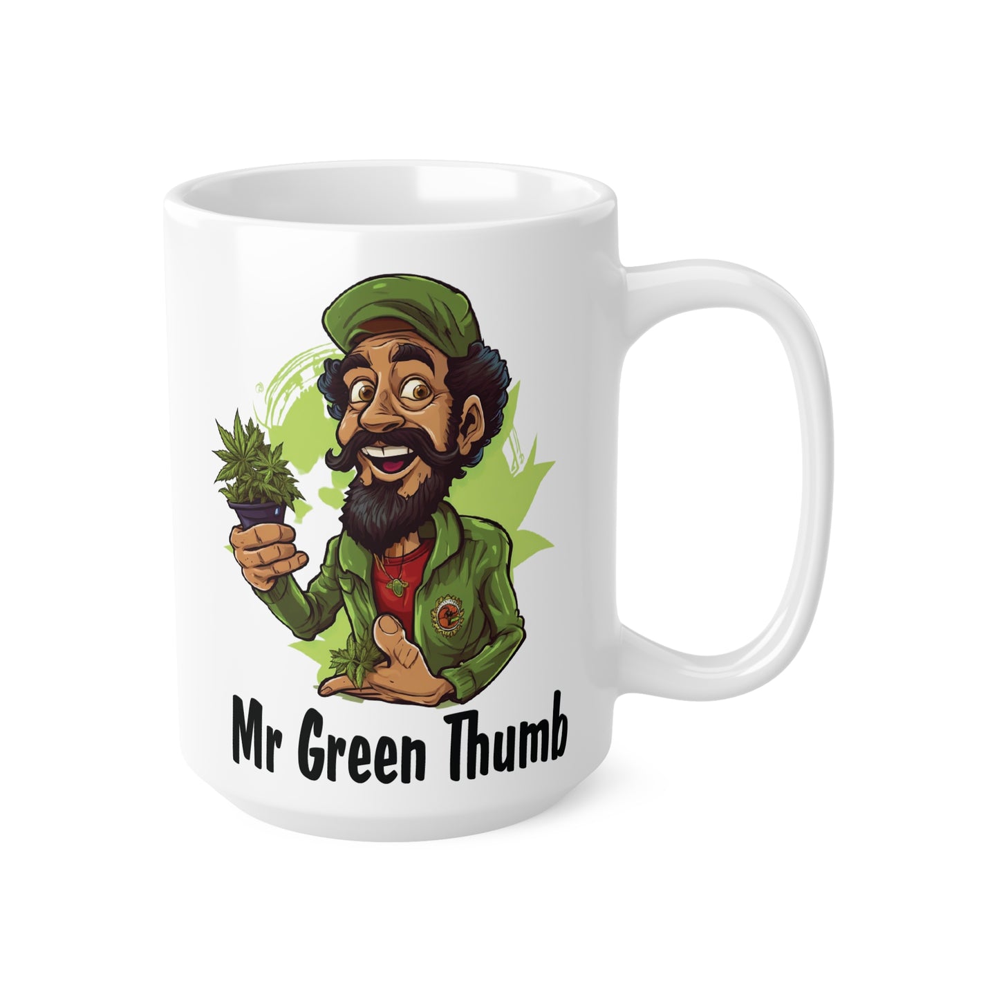 Mr Green Thumb Ceramic Coffee Cups – 11oz & 15oz | Perfect for Gardeners & Coffee Lovers