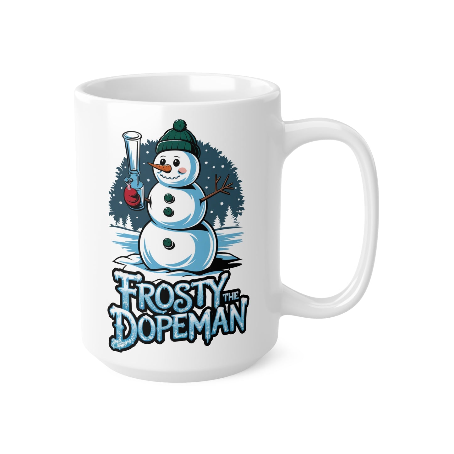 Frosty the Dopeman Ceramic Coffee Cup - Fun Holiday Mug