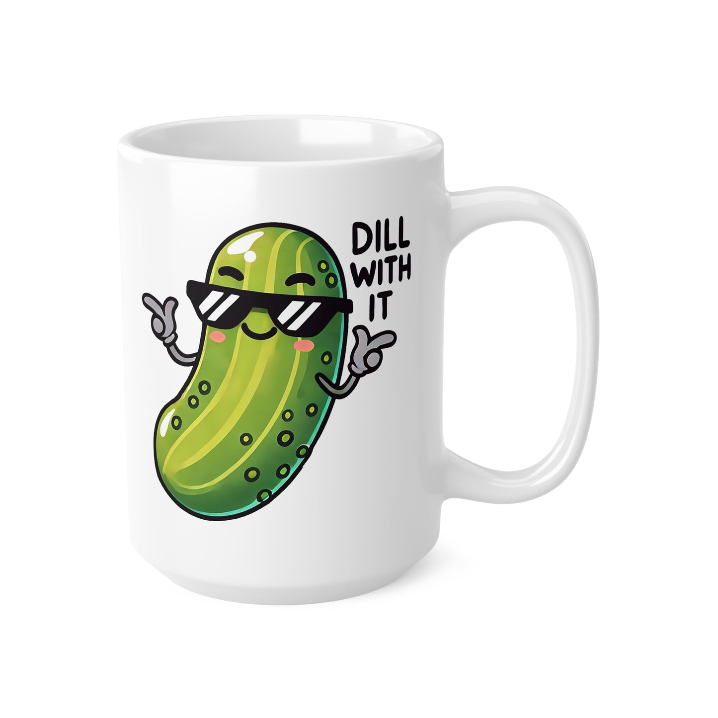 Cool Pickle Coffee Mug, Funny Coffee Cup, Dill With It Mug, Gift for Foodies, Unique Ceramic Mug, Kitchen Decor