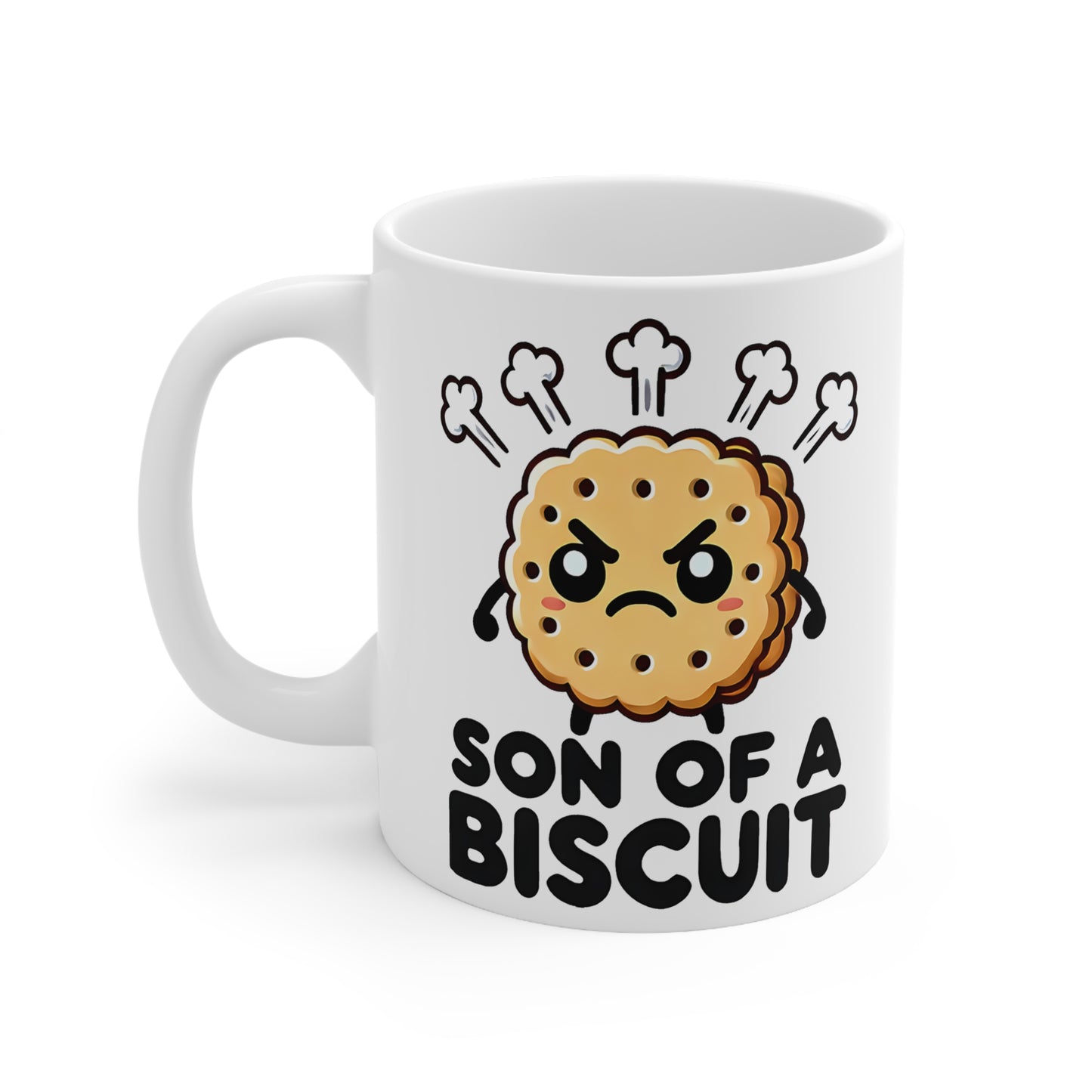 Funny Ceramic Coffee Cups - 'Son of a Biscuit' - Cute Kitchen Gift, Humor Mug, Coffee Lover's Present, Gift for Dad