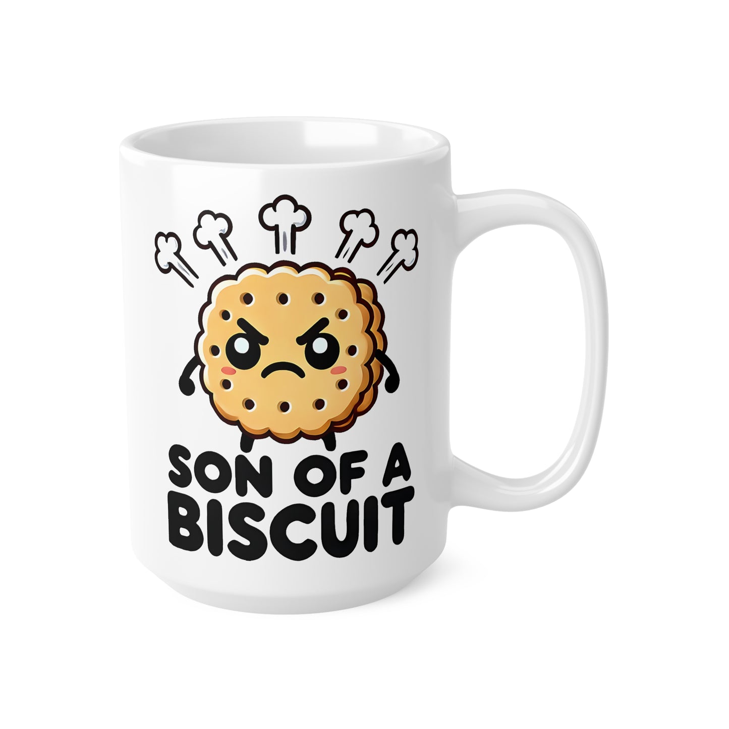 Funny Ceramic Coffee Cups - 'Son of a Biscuit' - Cute Kitchen Gift, Humor Mug, Coffee Lover's Present, Gift for Dad