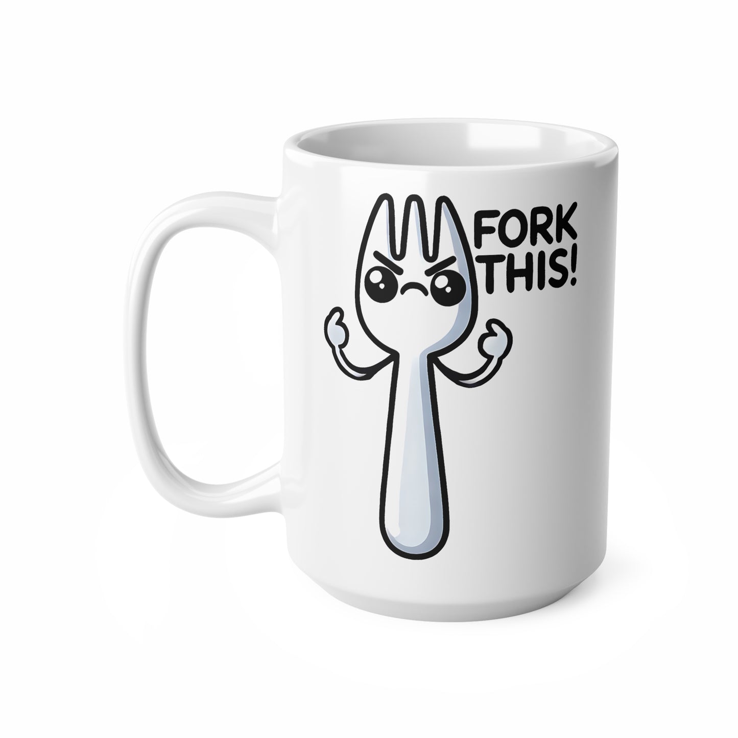 Funny Ceramic Coffee Cups - Fork This! | Unique Gifts for Coffee Lovers | Office Mugs | Humor Item | 11oz 15oz