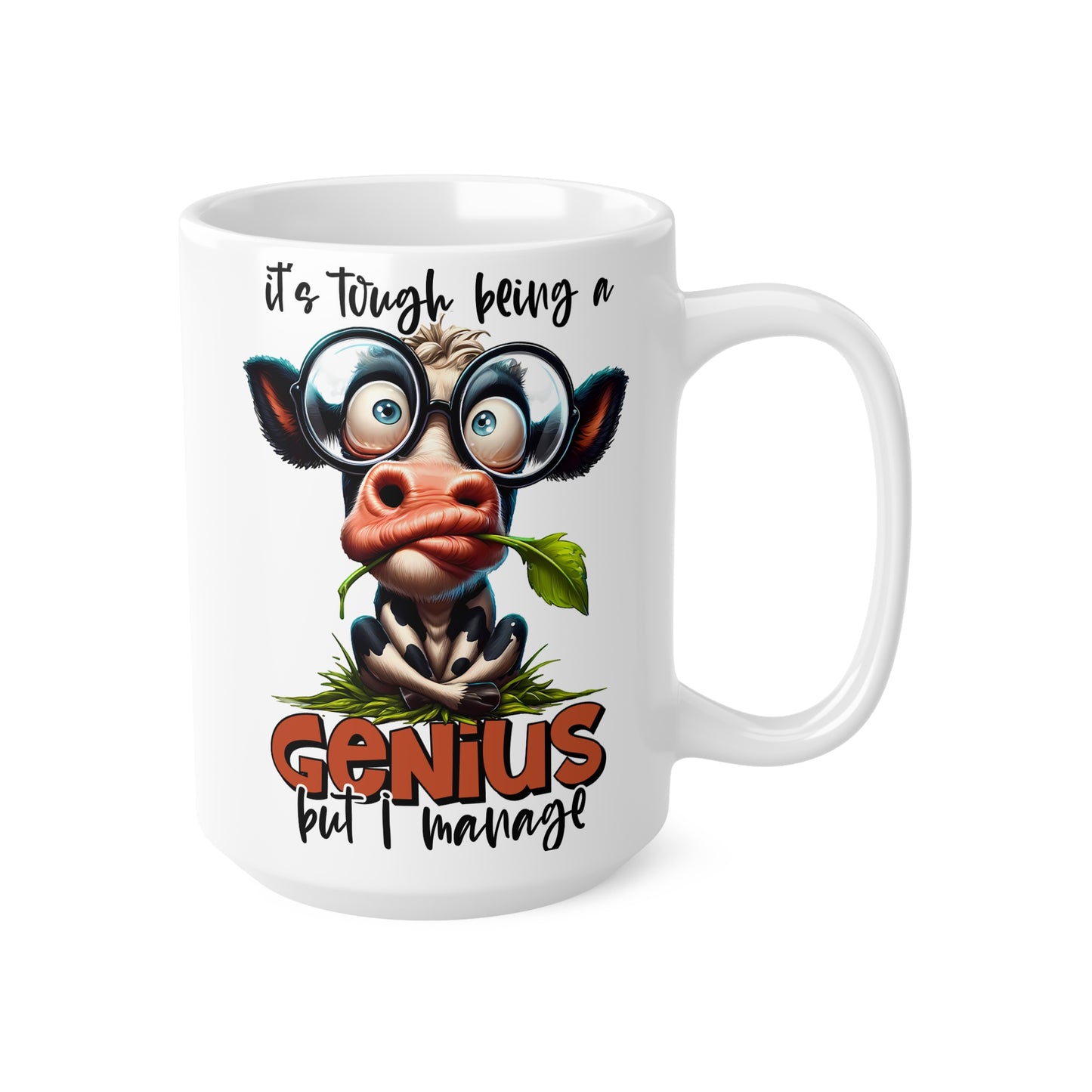 Funny Cow Ceramic Coffee Cups - Perfect Gift for Coffee Lovers, Cow Art, Cute Mug, Humor Gift, Office Decoration