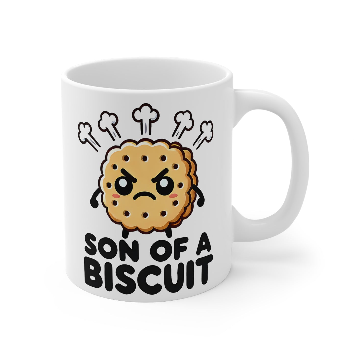 Funny Ceramic Coffee Cups - 'Son of a Biscuit' - Cute Kitchen Gift, Humor Mug, Coffee Lover's Present, Gift for Dad