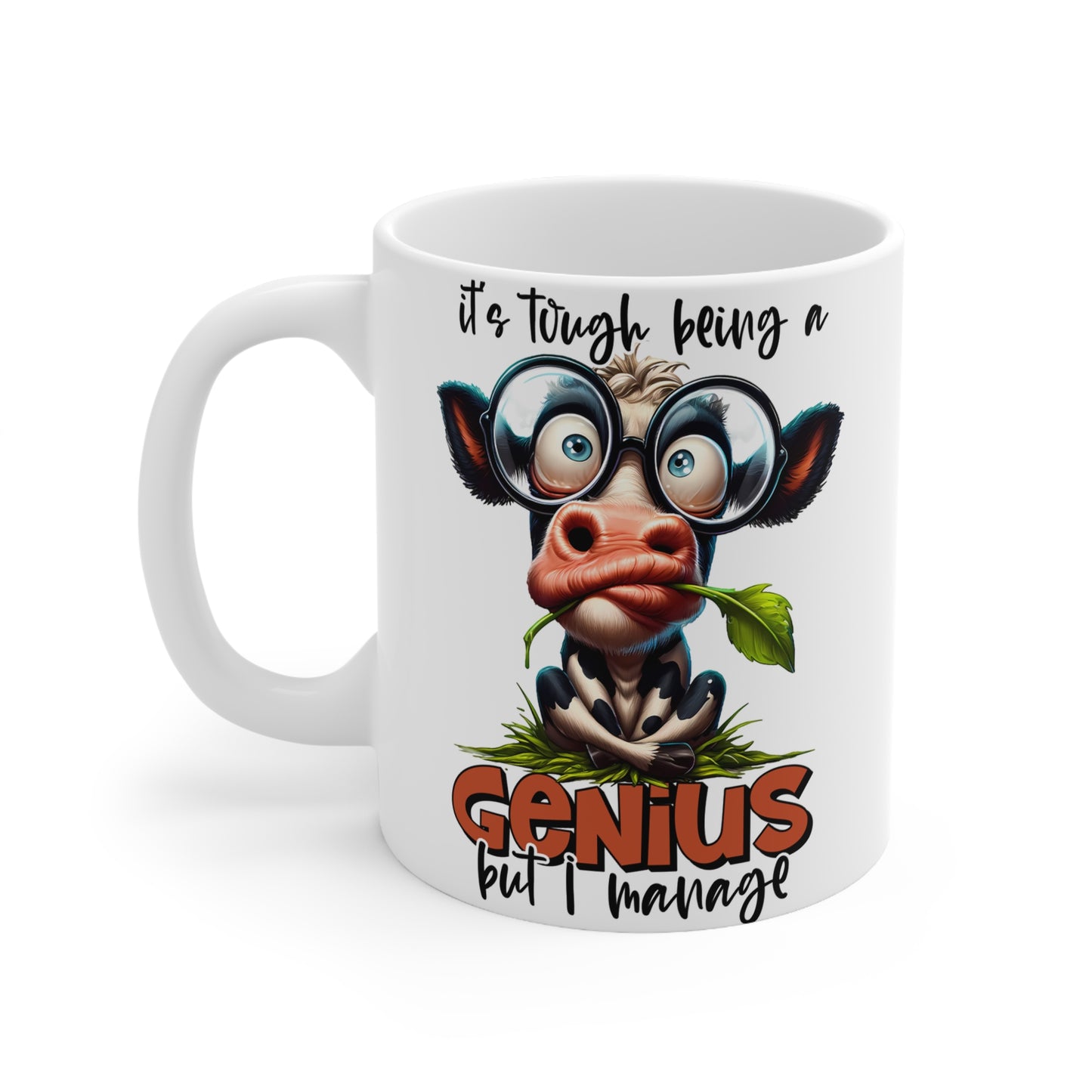 Funny Cow Ceramic Coffee Cups - Perfect Gift for Coffee Lovers, Cow Art, Cute Mug, Humor Gift, Office Decoration