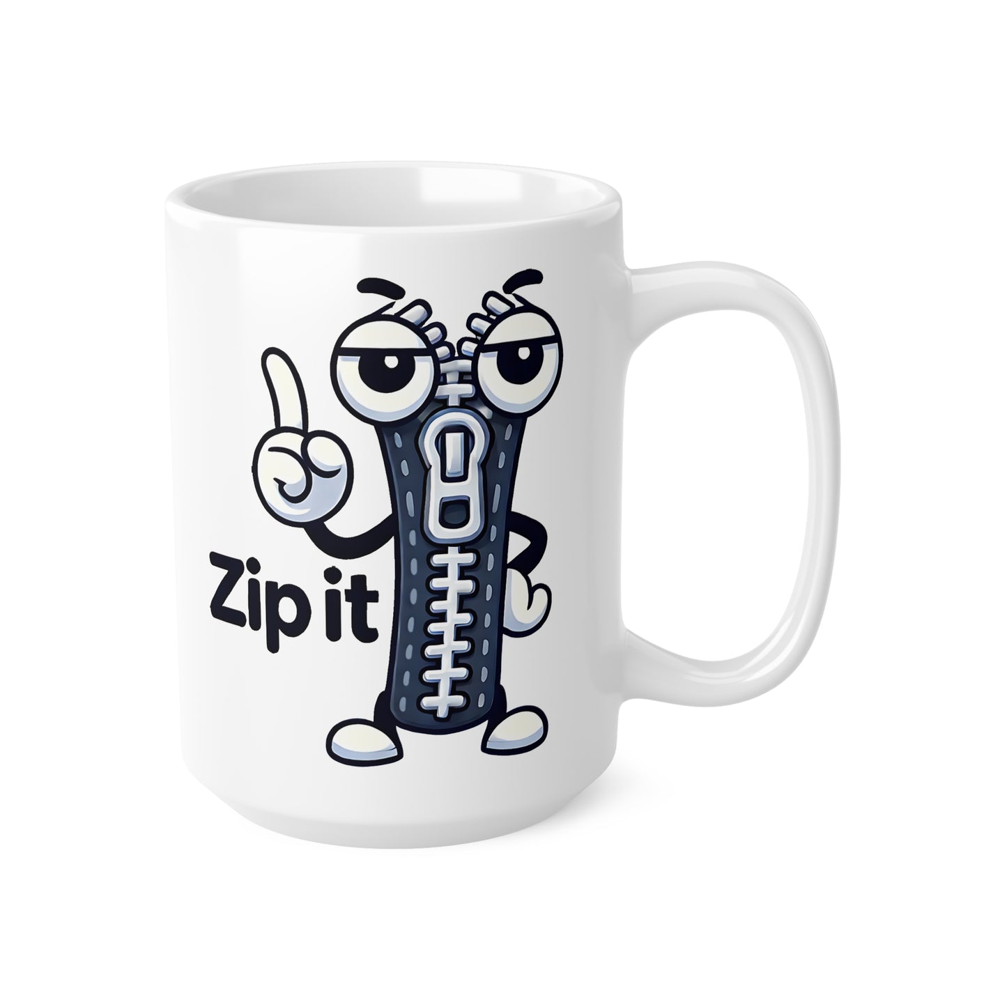 Playful Ceramic Coffee Cups - Zip It, Fun Mugs for Coffee Lovers, Gift for Humor Enthusiasts, Perfect for Birthdays and Holidays