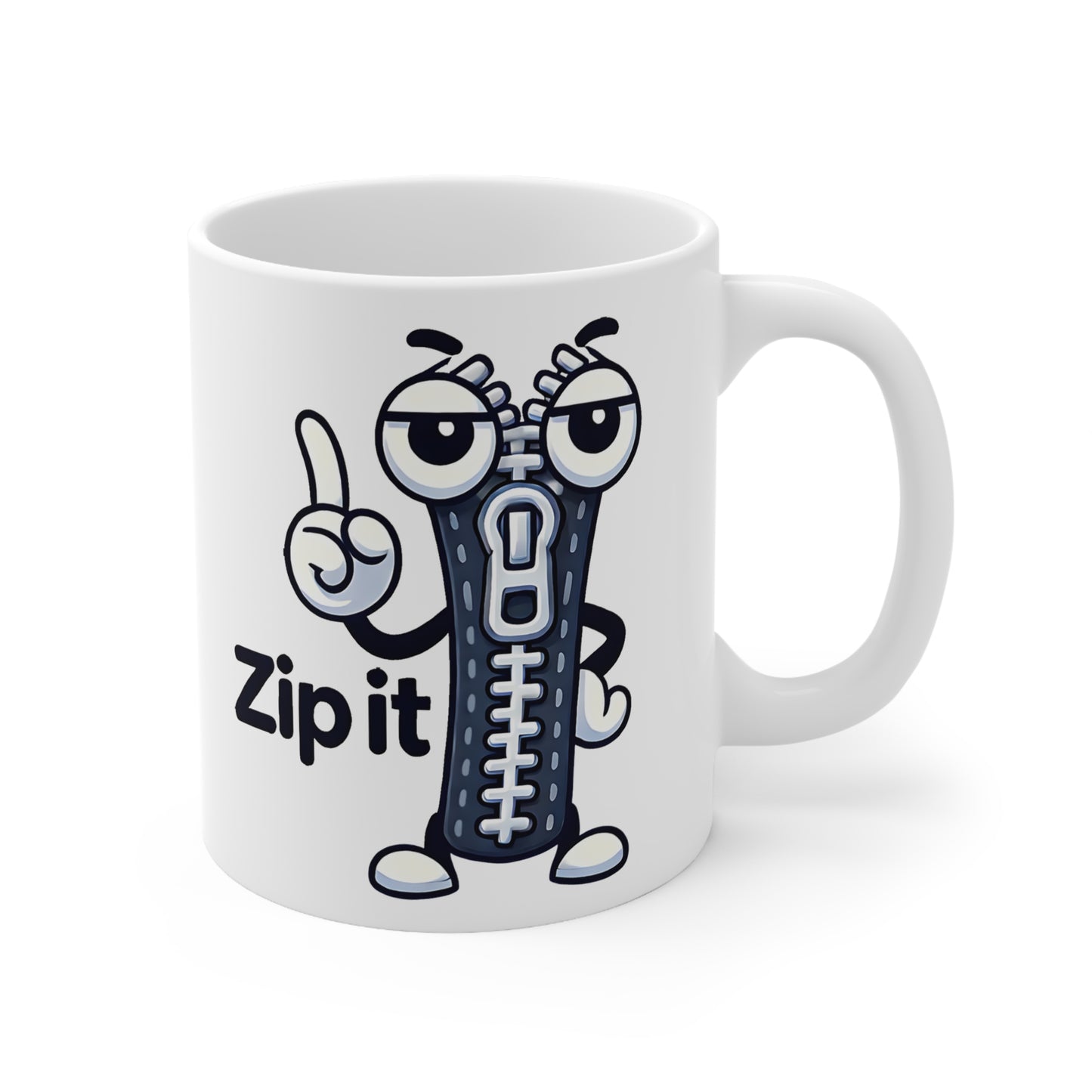 Playful Ceramic Coffee Cups - Zip It, Fun Mugs for Coffee Lovers, Gift for Humor Enthusiasts, Perfect for Birthdays and Holidays