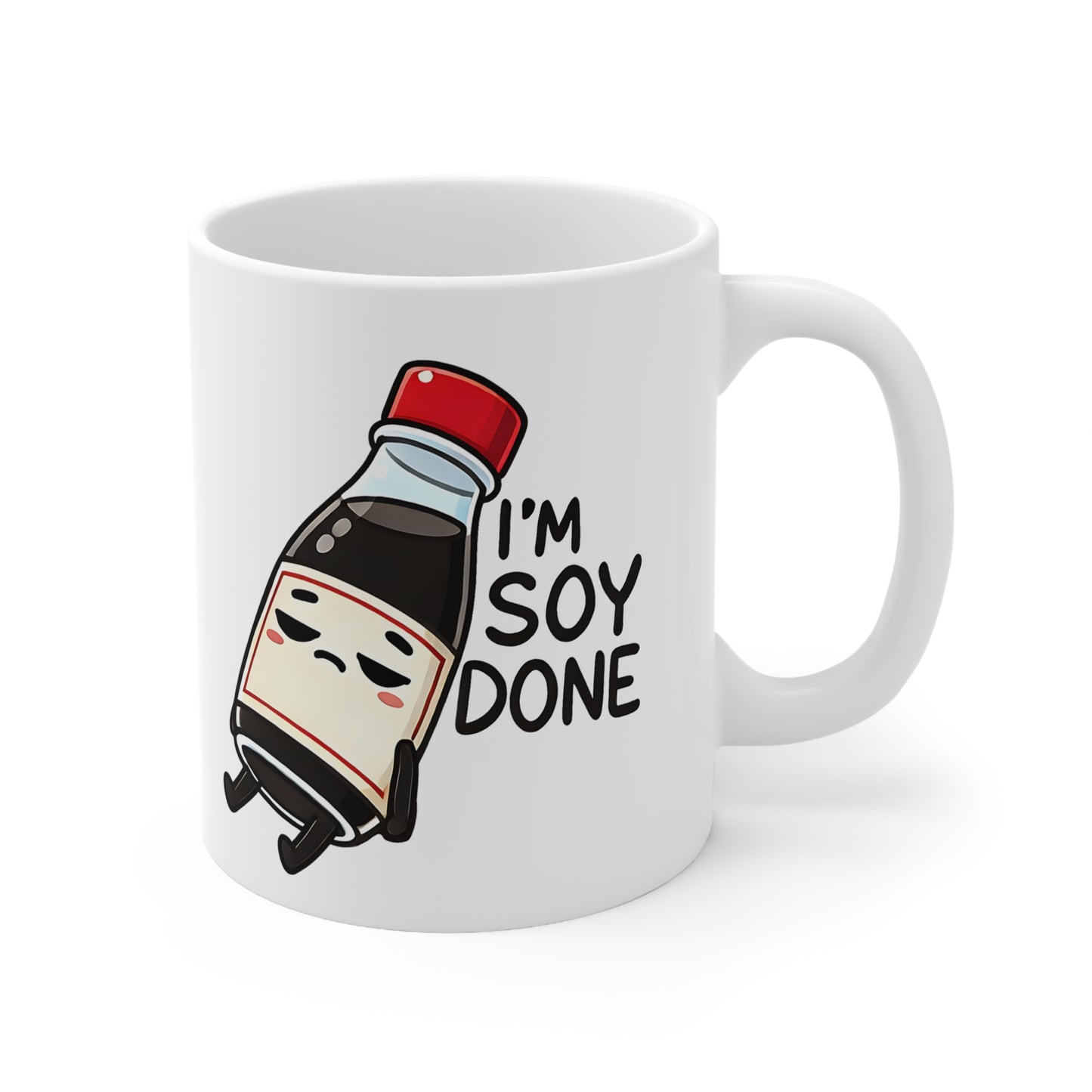 Cute Ceramic Coffee Cups, Funny Soy Sauce Mug for Foodies, Kitchen Gift, Coffee Lover Gift, Quirky Office Cup, Humorous Drinkware