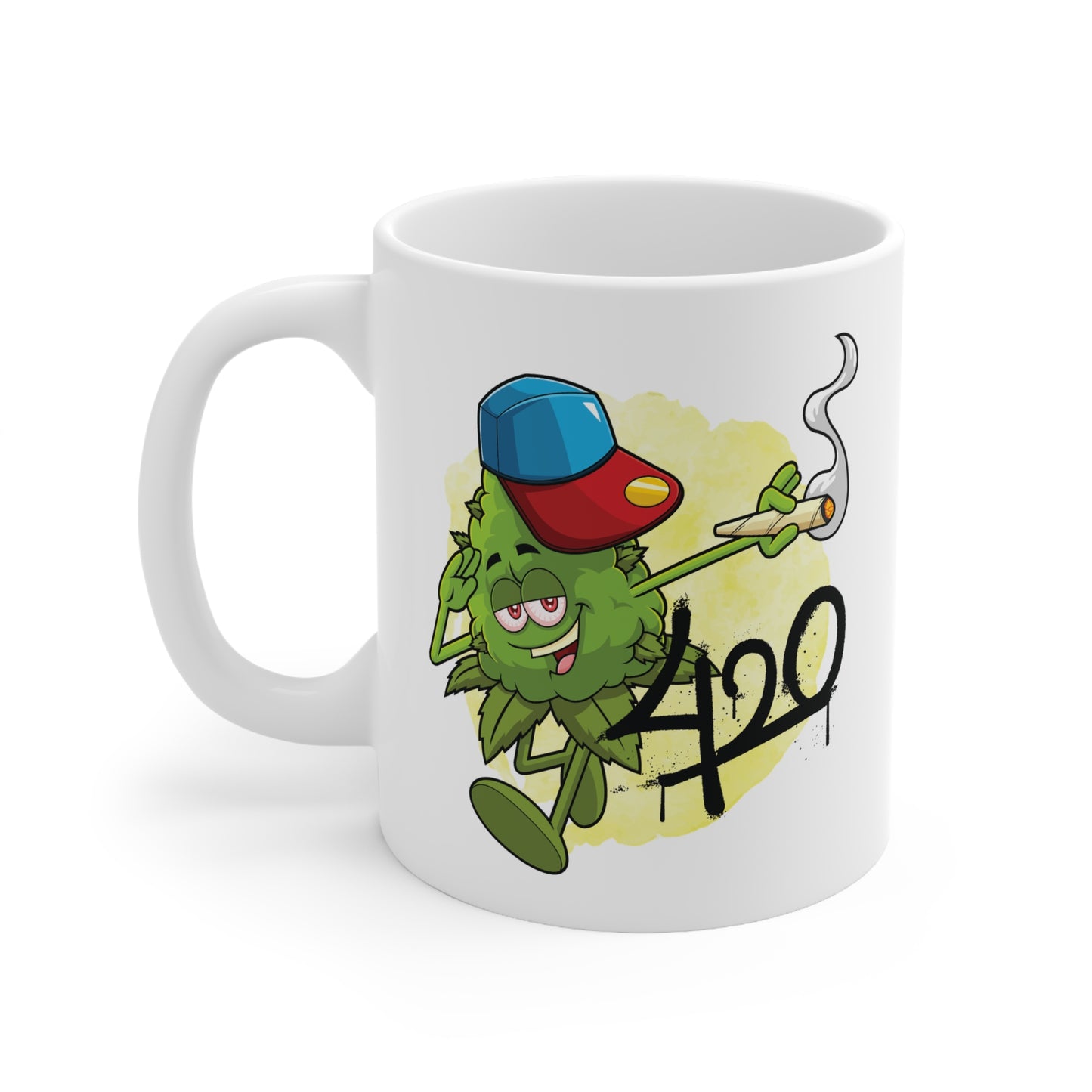 420 Themed Ceramic Coffee Mug - Fun Cannabis Design - 11oz & 15oz Sizes