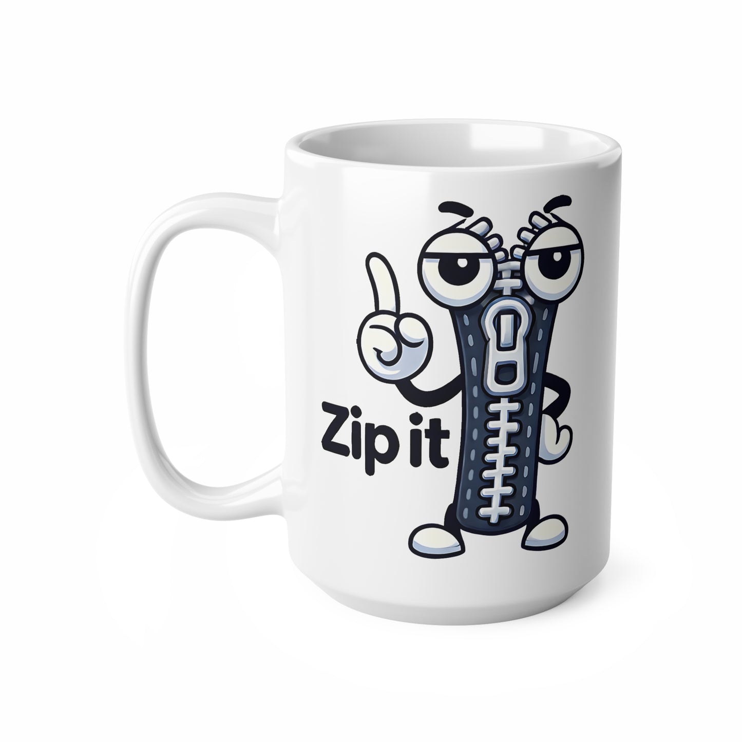 Playful Ceramic Coffee Cups - Zip It, Fun Mugs for Coffee Lovers, Gift for Humor Enthusiasts, Perfect for Birthdays and Holidays