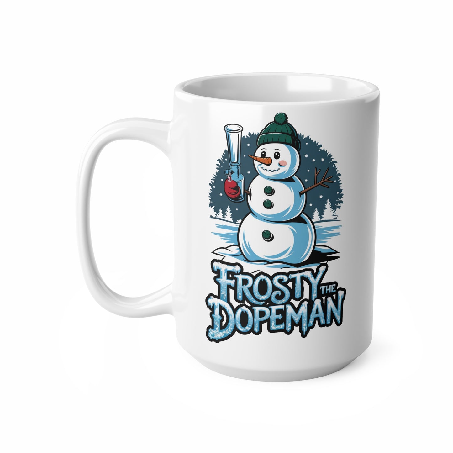 Frosty the Dopeman Ceramic Coffee Cup - Fun Holiday Mug