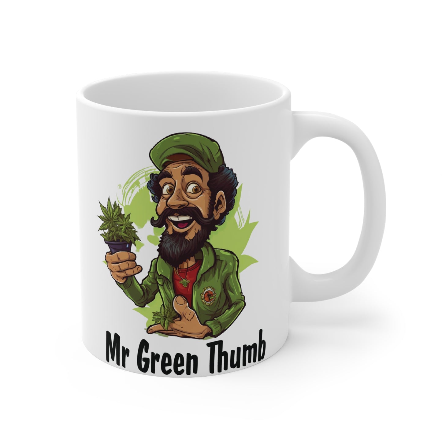 Mr Green Thumb Ceramic Coffee Cups – 11oz & 15oz | Perfect for Gardeners & Coffee Lovers