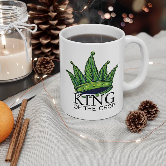 King of the Crop Ceramic Coffee Mug - Perfect for Cannabis Enthusiasts