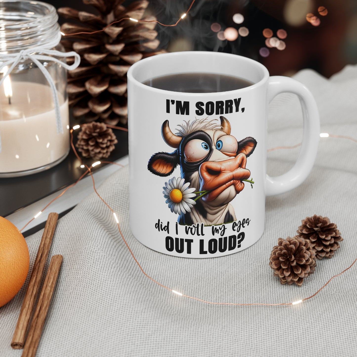 Funny Cow Coffee Mug – 11oz & 15oz – Perfect for Animal Lovers & Humor Enthusiasts