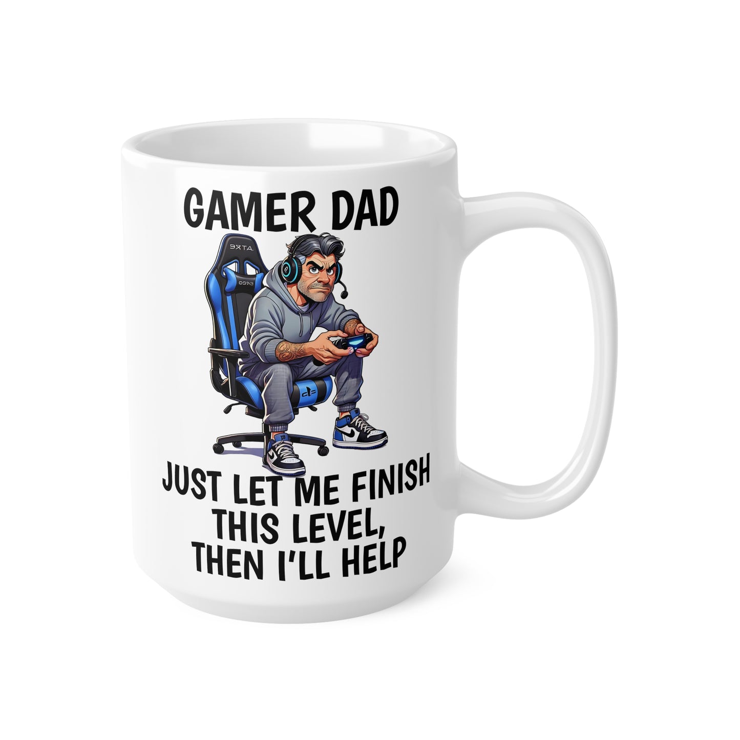 Gamer Dad Coffee Mug - Fun 11oz & 15oz Ceramic Cups for Gaming Fathers
