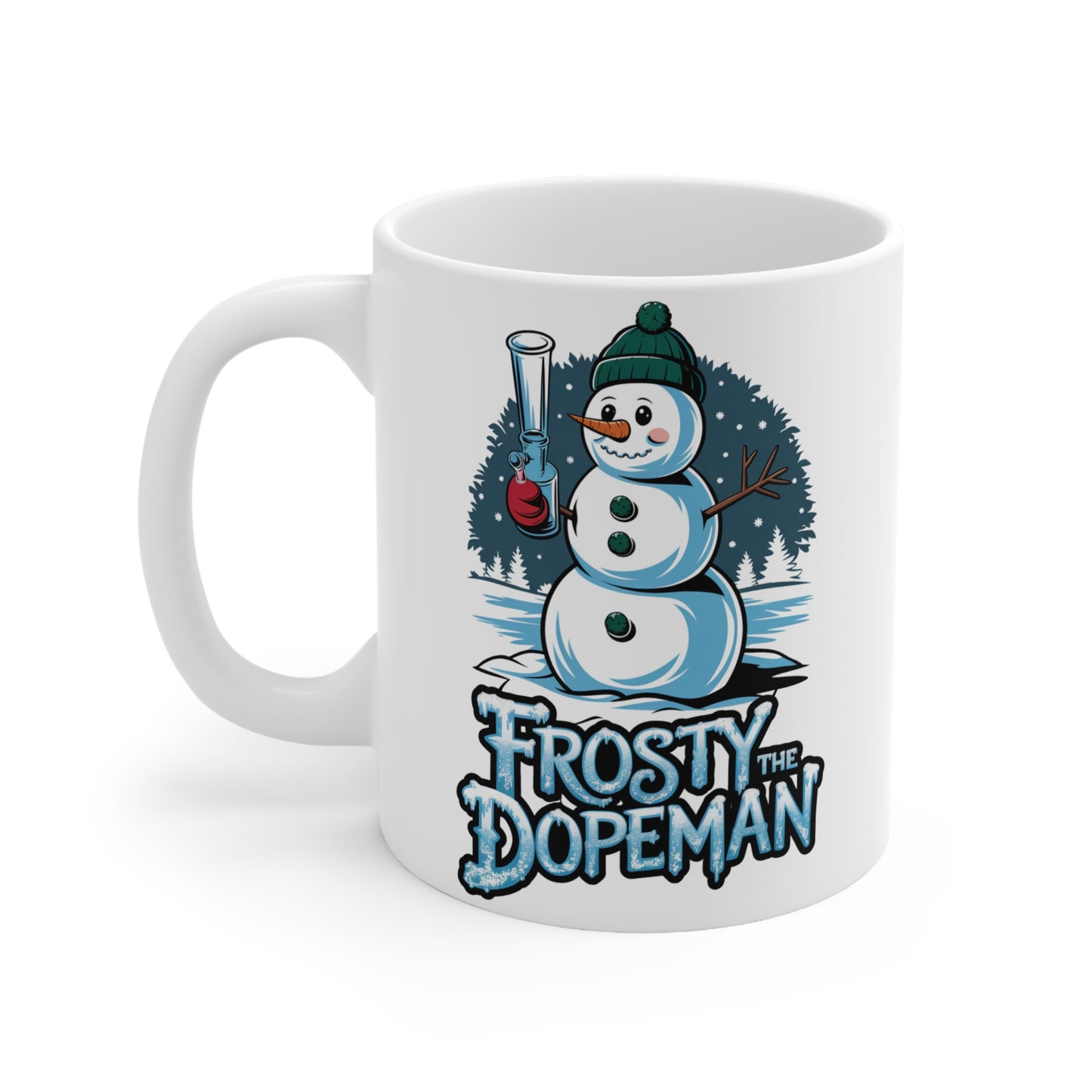 Frosty the Dopeman Ceramic Coffee Cup - Fun Holiday Mug