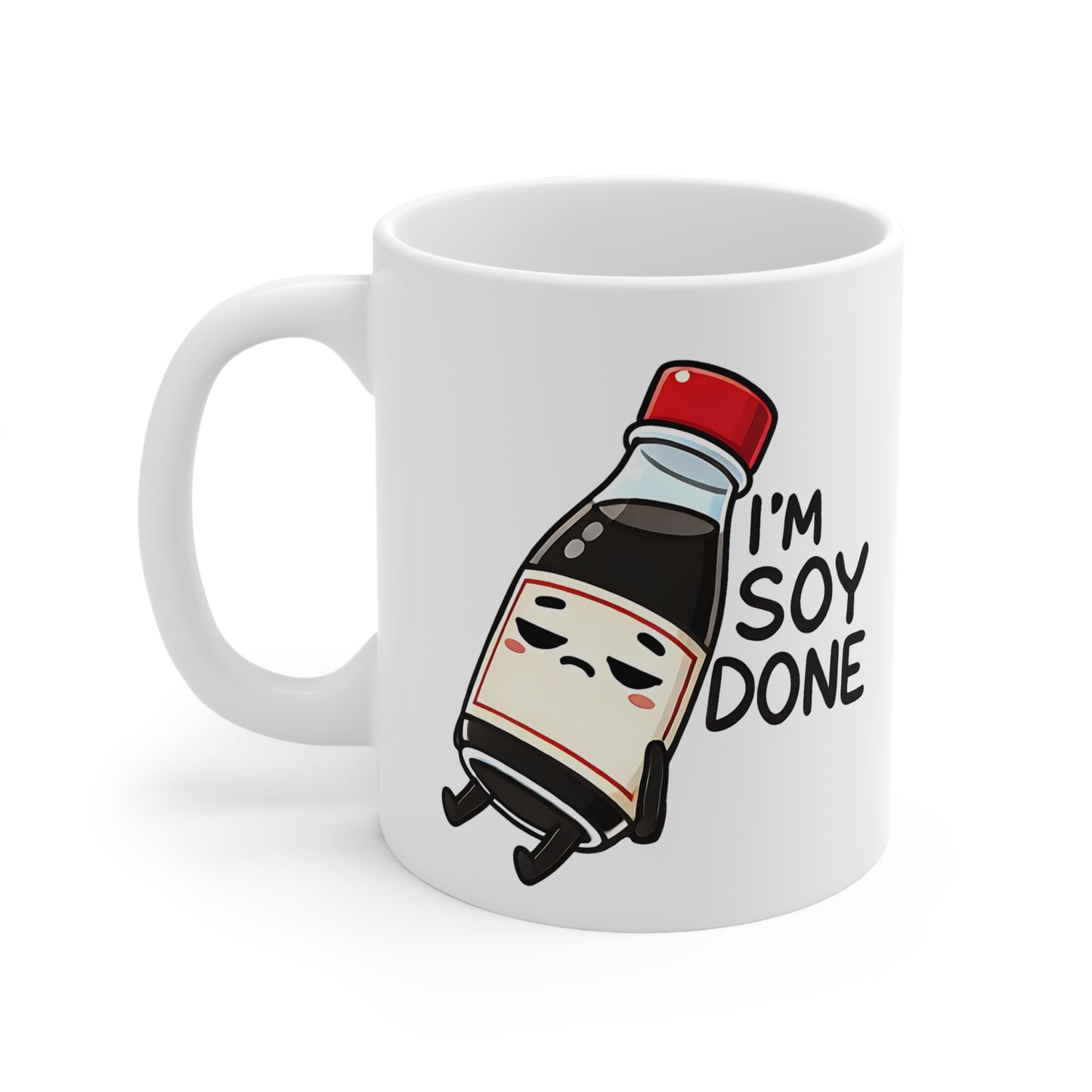 Cute Ceramic Coffee Cups, Funny Soy Sauce Mug for Foodies, Kitchen Gift, Coffee Lover Gift, Quirky Office Cup, Humorous Drinkware