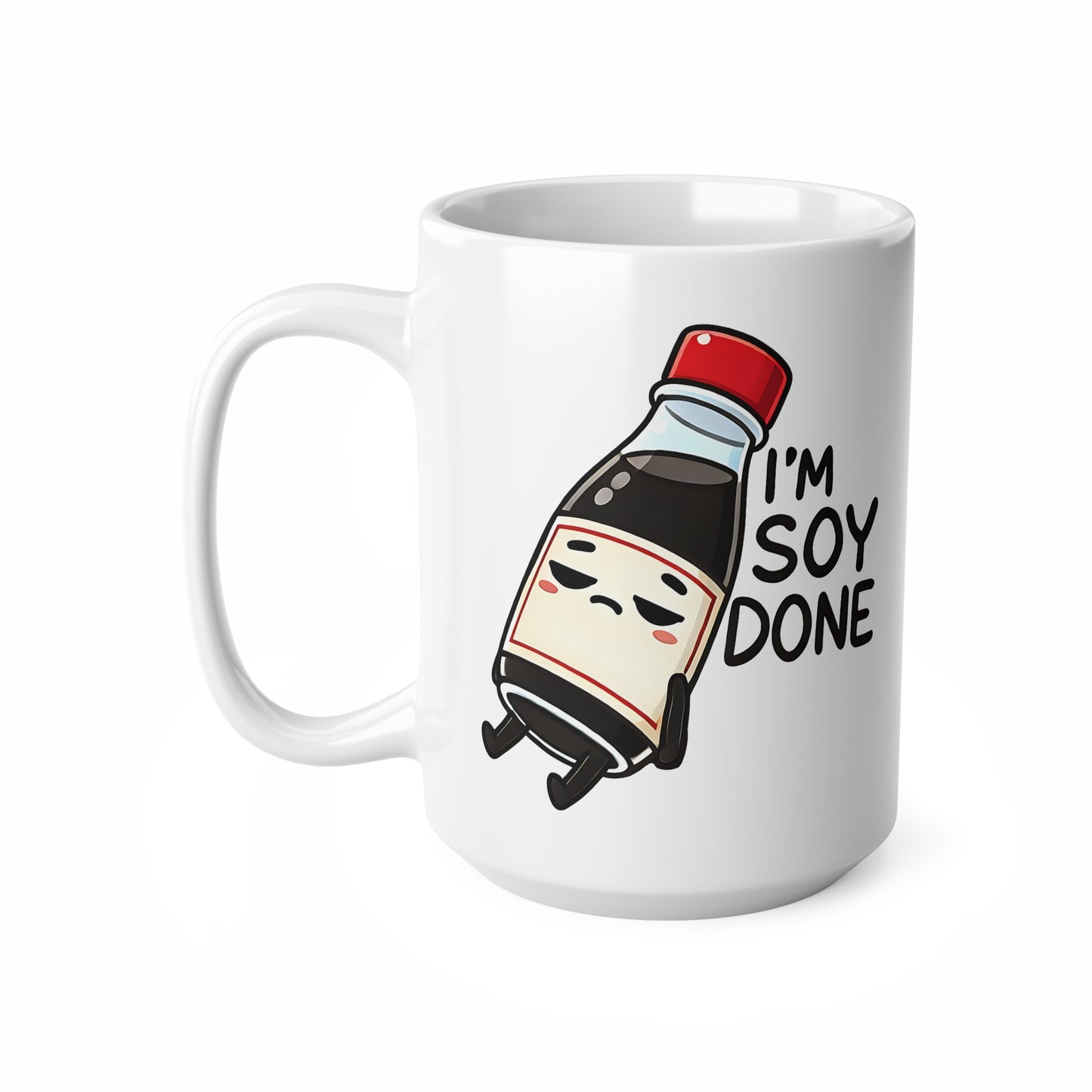 Cute Ceramic Coffee Cups, Funny Soy Sauce Mug for Foodies, Kitchen Gift, Coffee Lover Gift, Quirky Office Cup, Humorous Drinkware