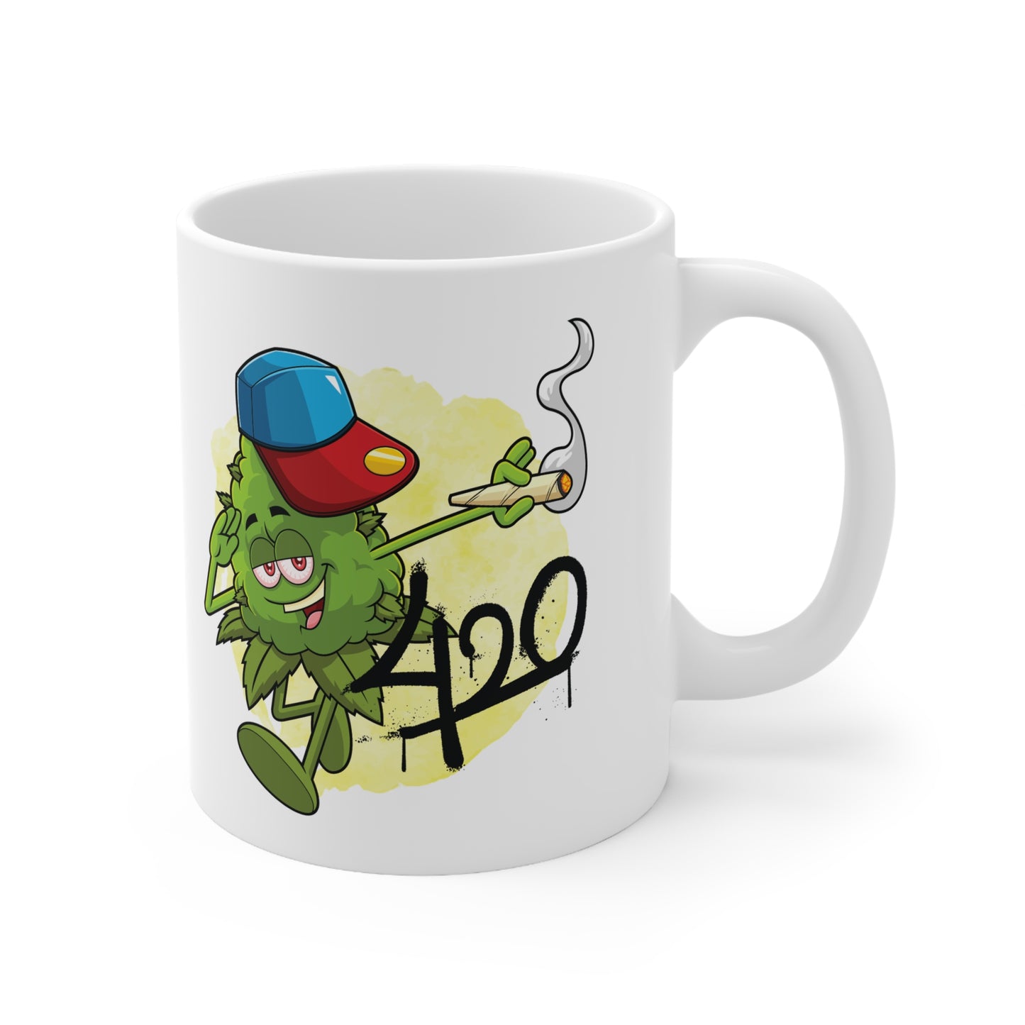 420 Themed Ceramic Coffee Mug - Fun Cannabis Design - 11oz & 15oz Sizes