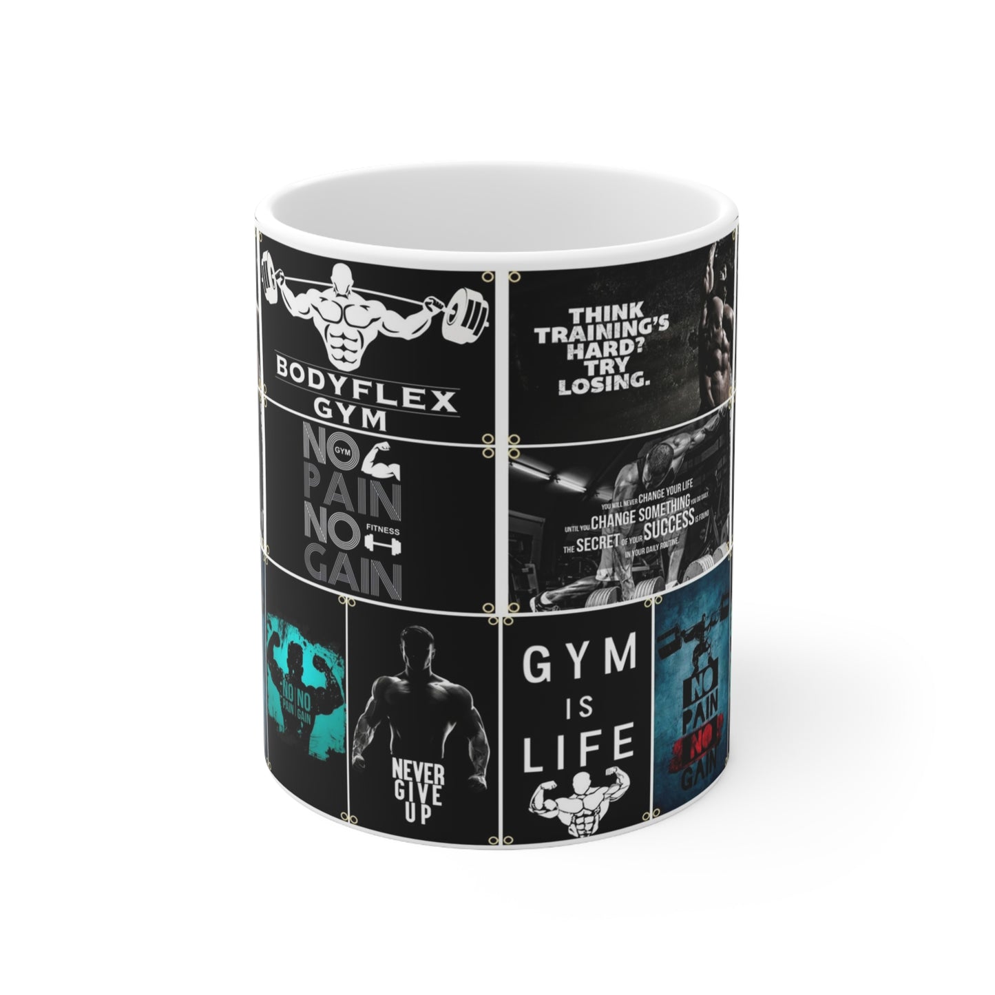 BodyFlex Gym Motivation Mug-"No Pain No Gain" Edition