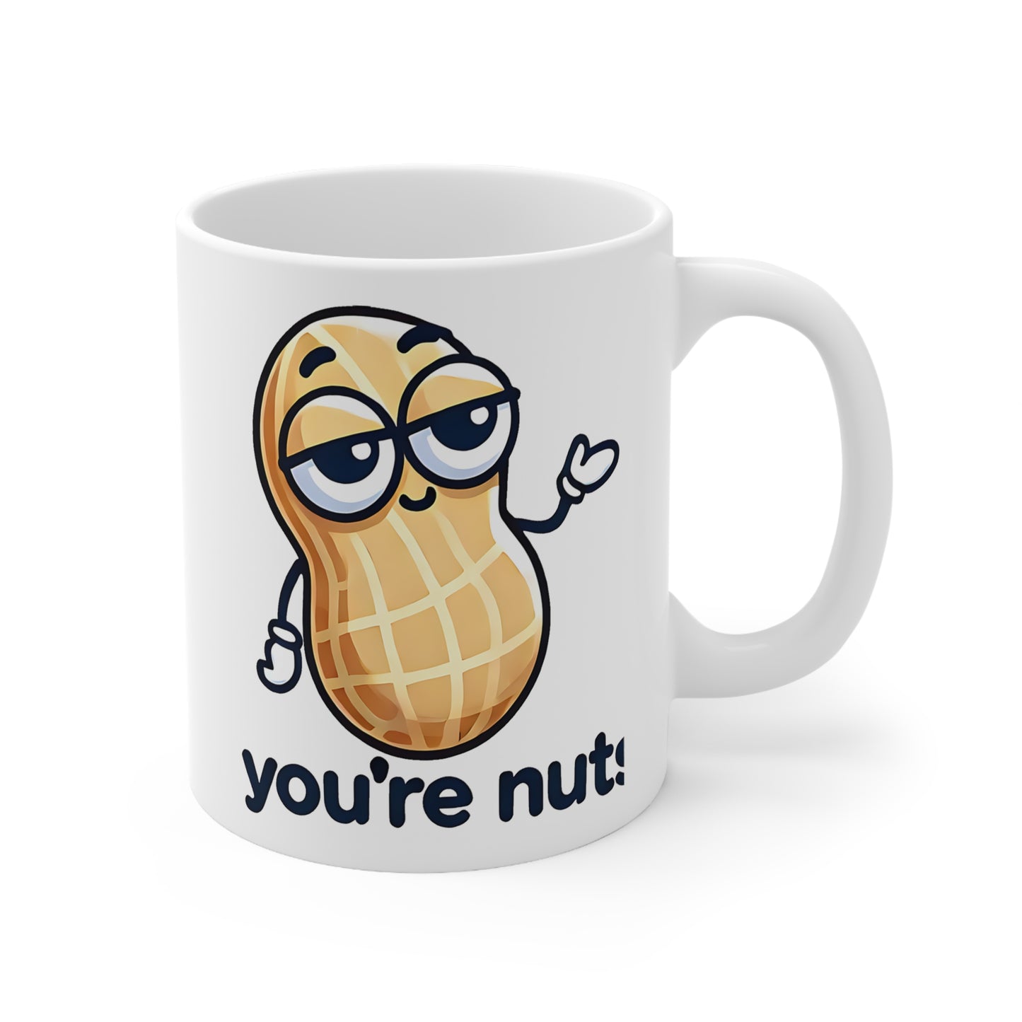 Whimsical Peanut Ceramic Coffee Mug - Fun Gift for Nut Lovers, Best Friend Present, Playful Home Decor, Coffee Lover's Cup, Humor Gift