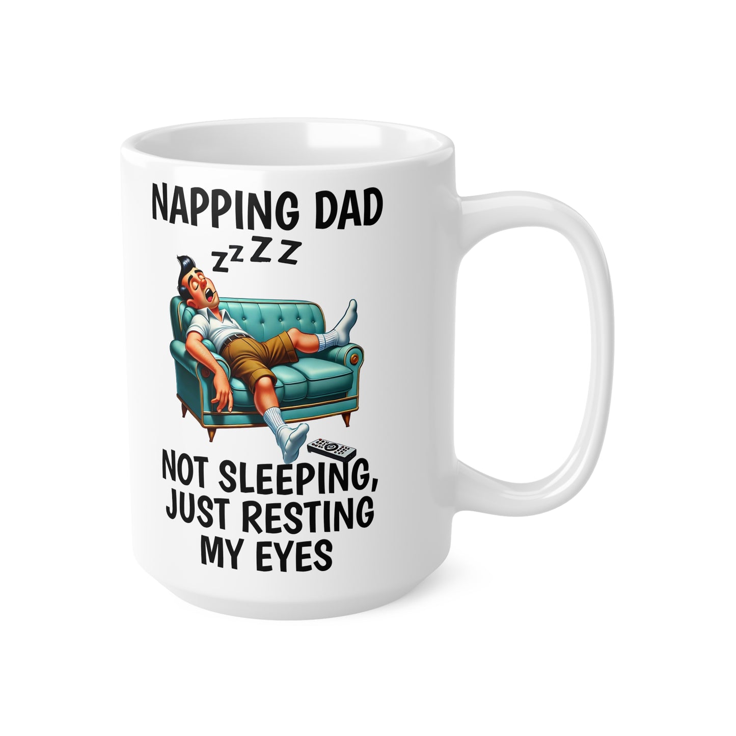 Funny Napping Dad Coffee Mug - 11oz & 15oz Ceramic Cups for Relaxation Lovers