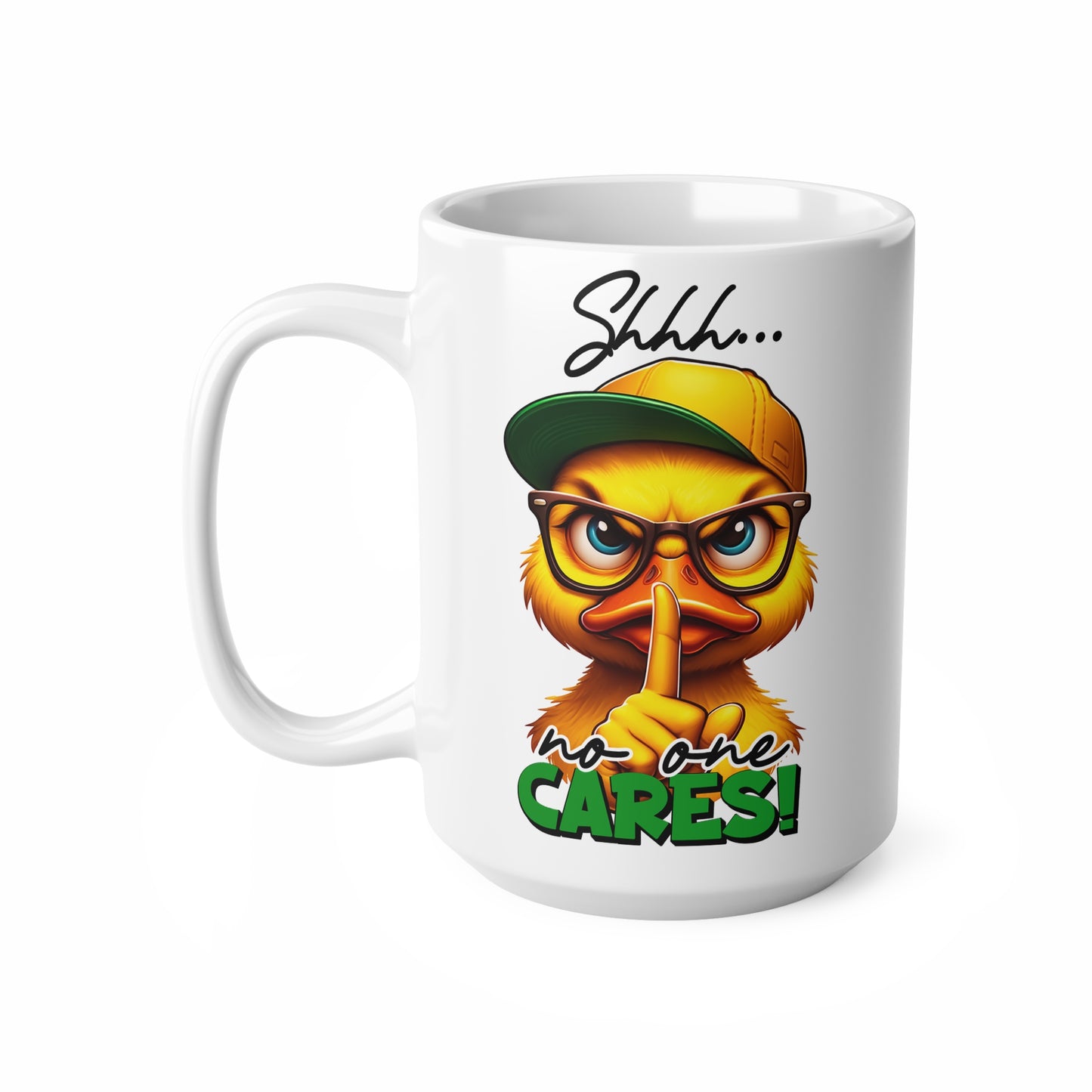 Funny Duck Coffee Mug - 'No One Cares!' – Ceramic Cup for Hilarious Mornings