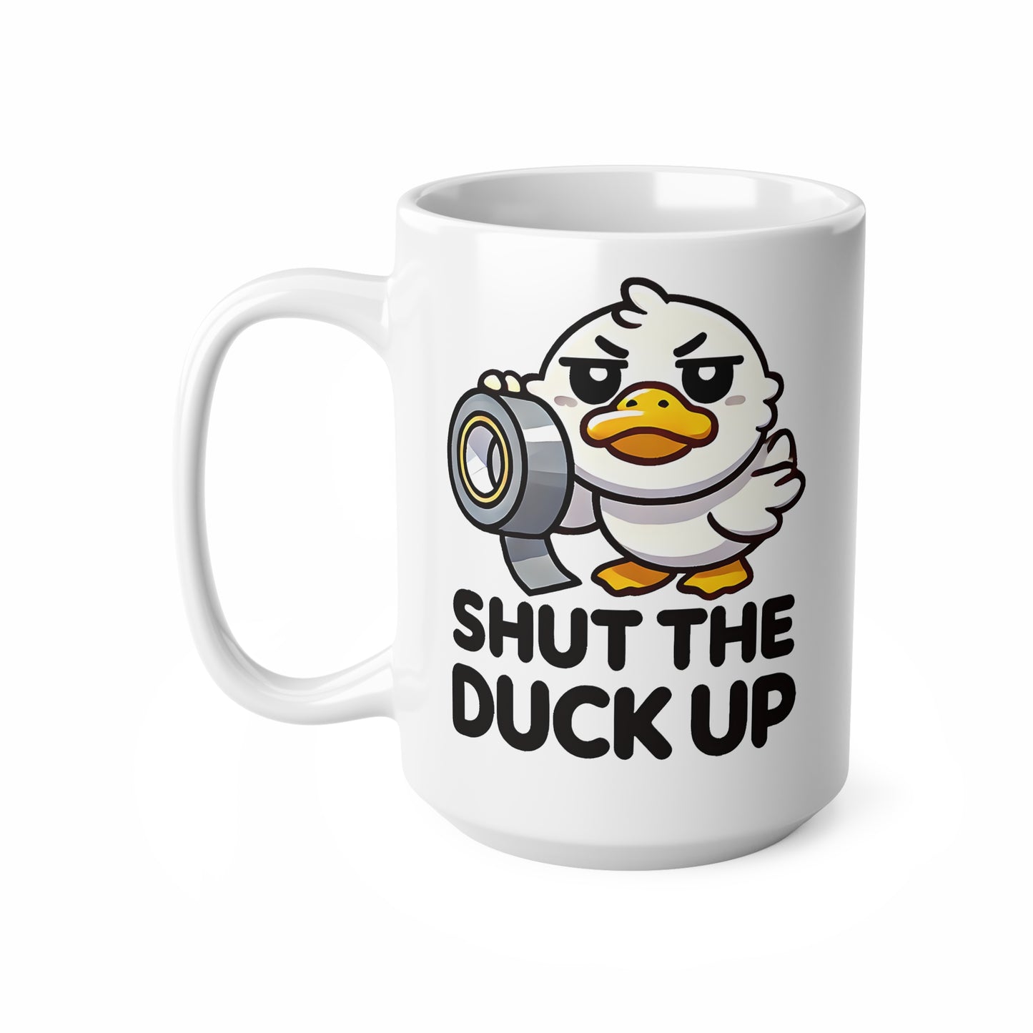 Funny Ceramic Coffee Mugs with Duck Illustration, Unique Gift for Coffee Lovers, Shut the Duck Up, Cute Kitchen Decor, Humorous Gift [...]