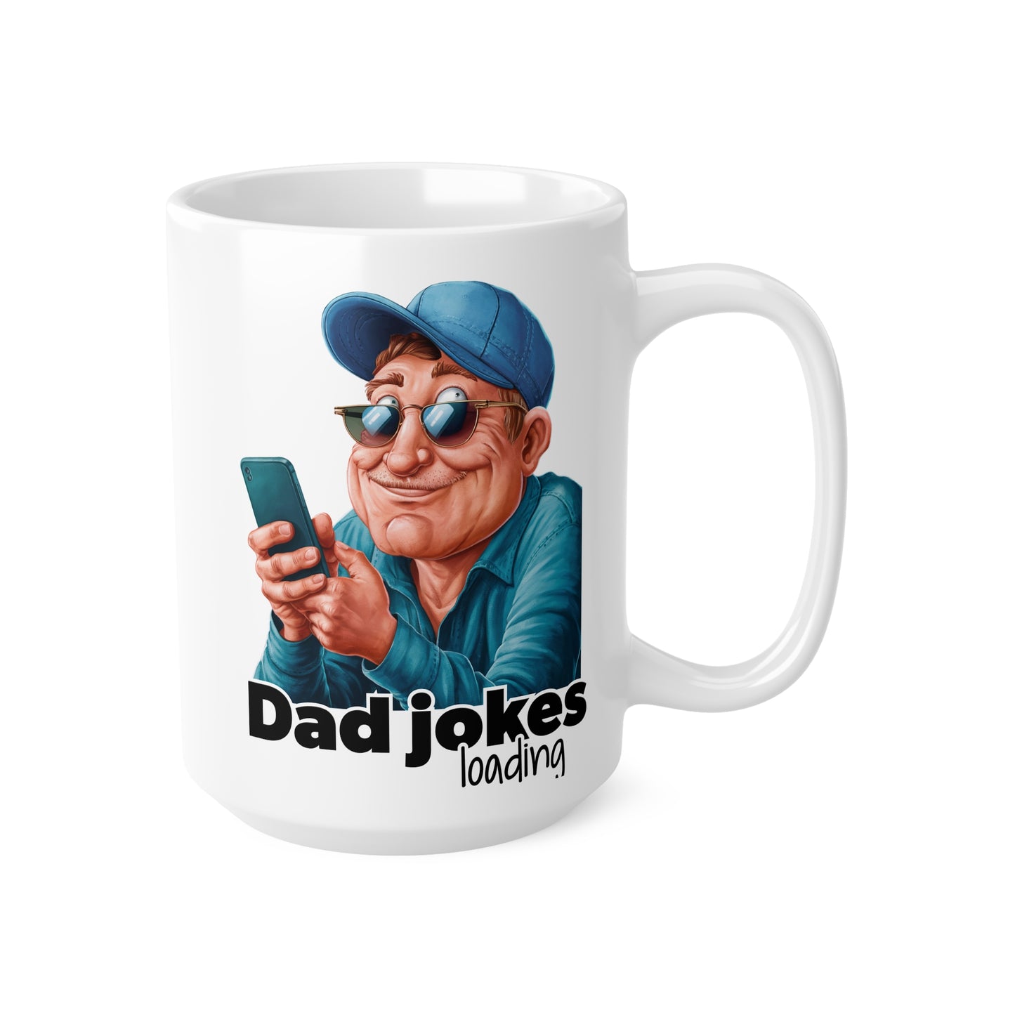 Dad Jokes Loading Ceramic Coffee Cups - Funny Mugs for Dads - 11oz & 15oz