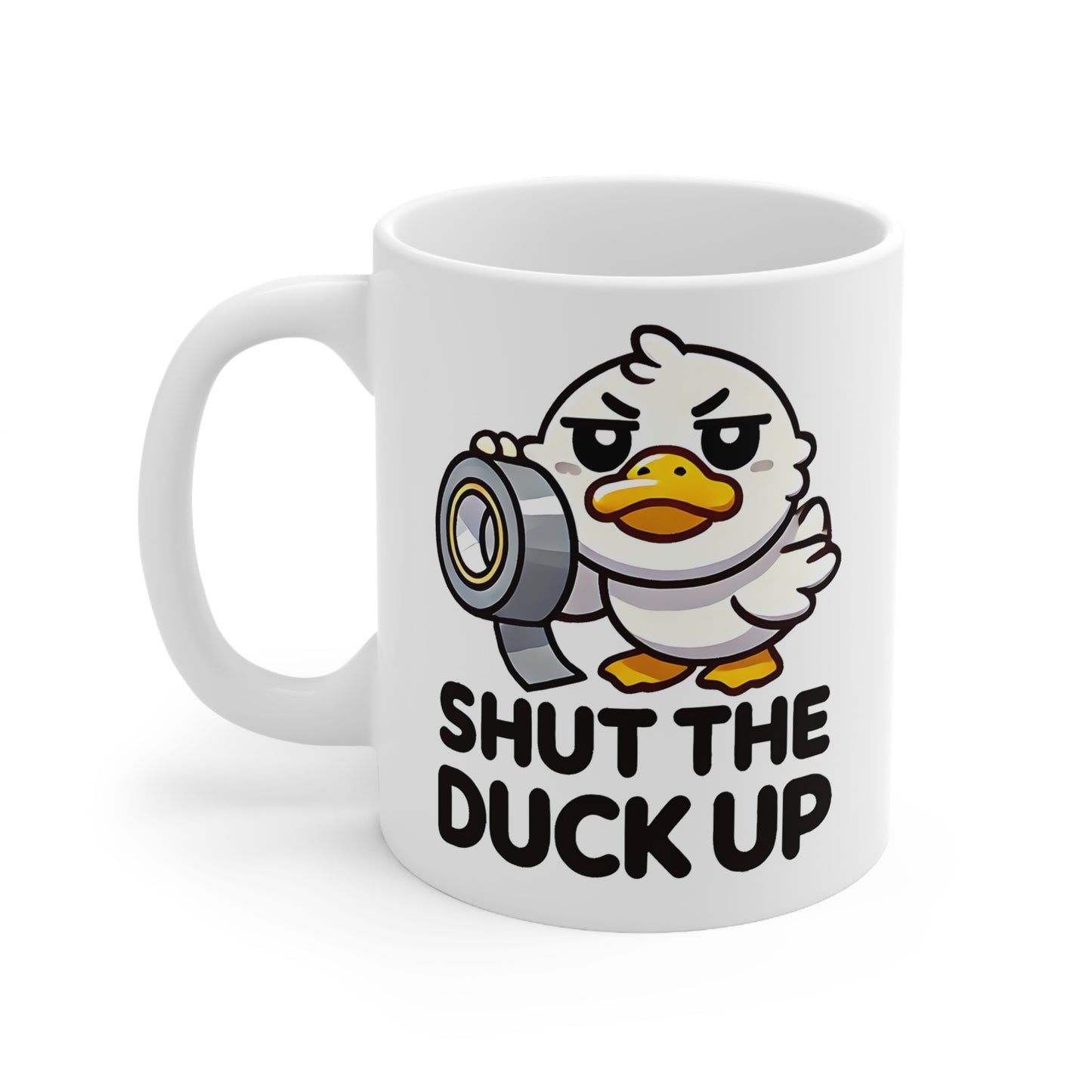 Funny Ceramic Coffee Mugs with Duck Illustration, Unique Gift for Coffee Lovers, Shut the Duck Up, Cute Kitchen Decor, Humorous Gift [...]