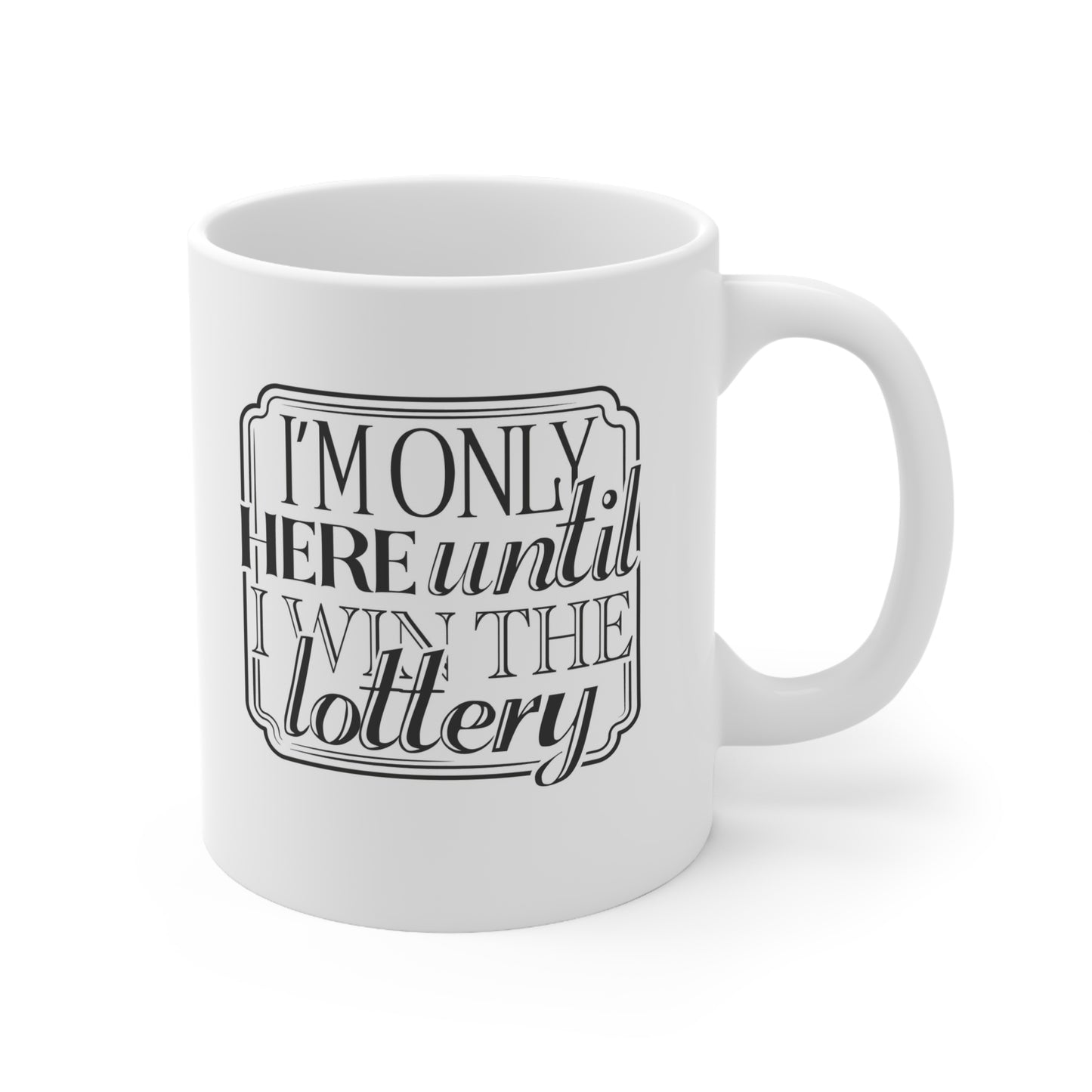 Humorous Ceramic Coffee Cup, Funny Mug for Lottery Lovers, Gift for Coffee Addicts, Office Essentials, Playful Drinkware