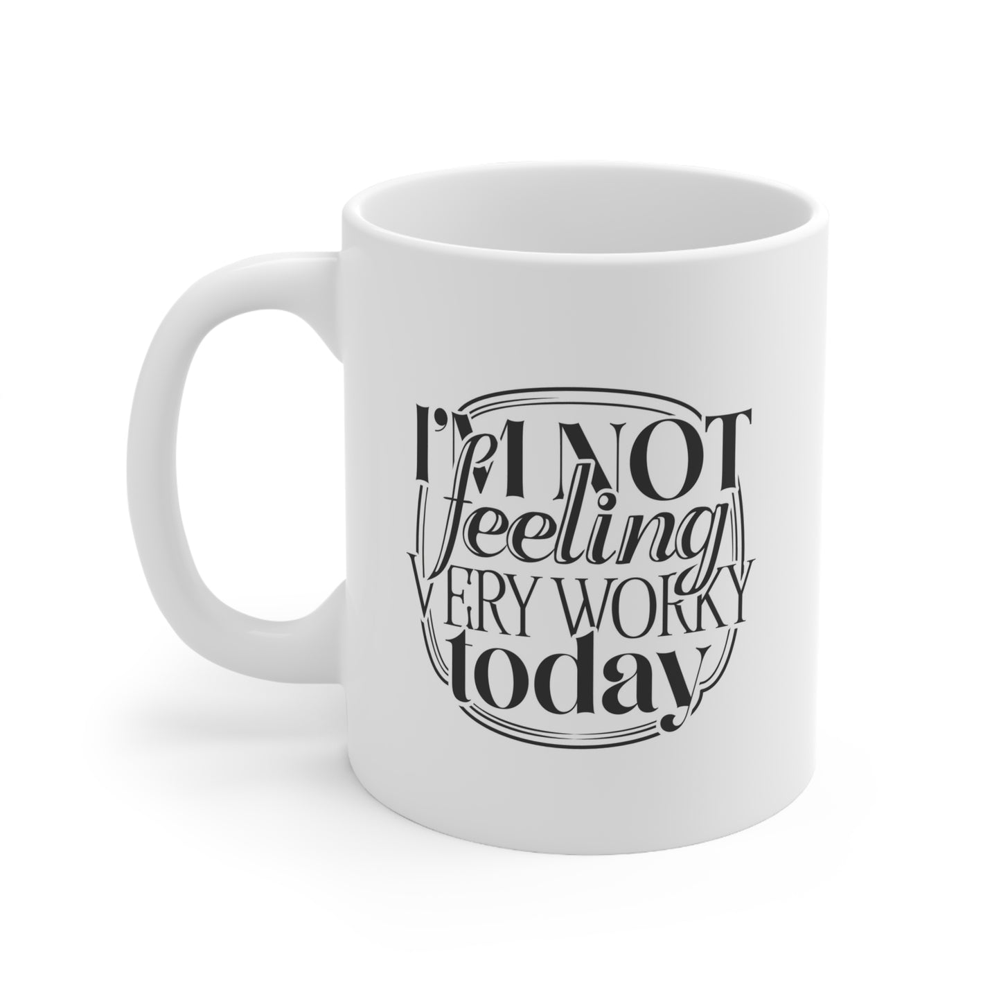 Ceramic Coffee Cups - 'I'm Not Feeling Very Worry Today' Mugs for Coffee Lovers, Gift for Colleagues, Funny Office Mug, Relaxation [...]