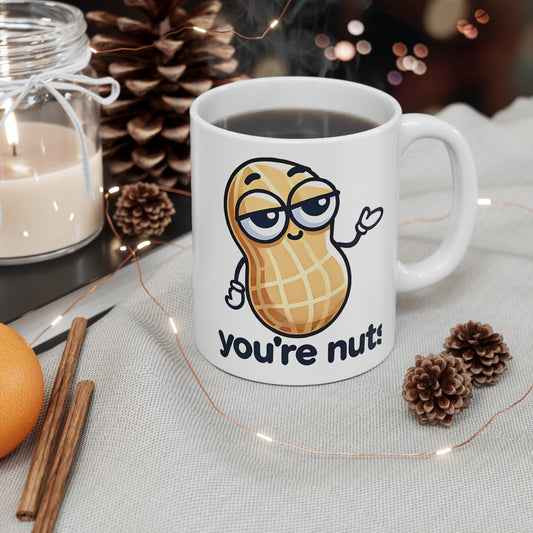 Whimsical Peanut Ceramic Coffee Mug - Fun Gift for Nut Lovers, Best Friend Present, Playful Home Decor, Coffee Lover's Cup, Humor Gift