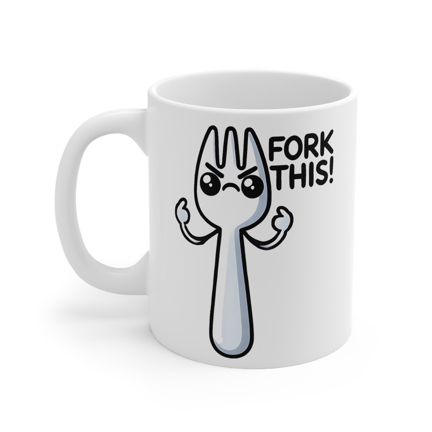 Funny Ceramic Coffee Cups - Fork This! | Unique Gifts for Coffee Lovers | Office Mugs | Humor Item | 11oz 15oz