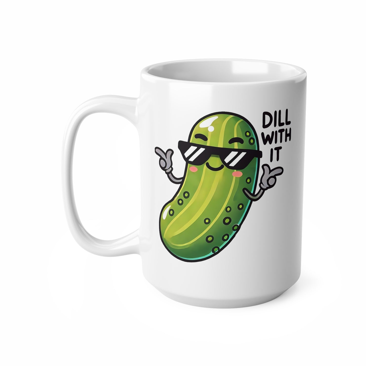 Cool Pickle Coffee Mug, Funny Coffee Cup, Dill With It Mug, Gift for Foodies, Unique Ceramic Mug, Kitchen Decor