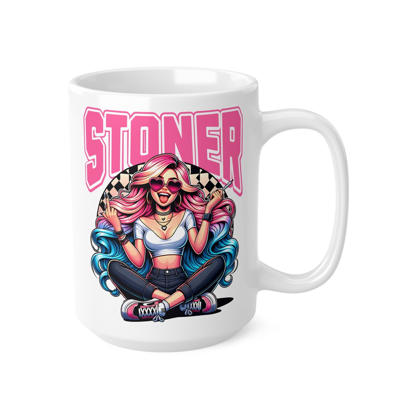 Trendy Stoner Coffee Cups - 11oz & 15oz - Vibrant Art for Coffee Lovers