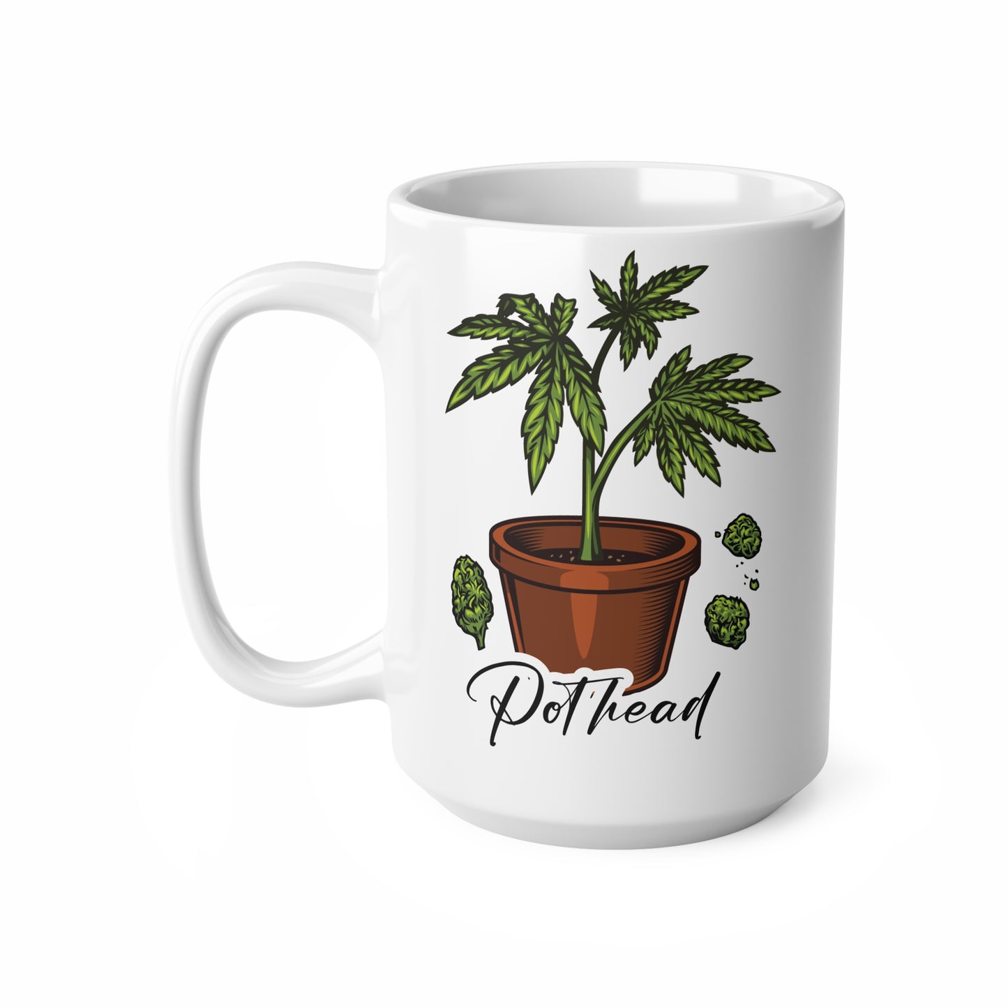 Pothead Ceramic Coffee Mug - 11oz & 15oz, Fun Cannabis Design