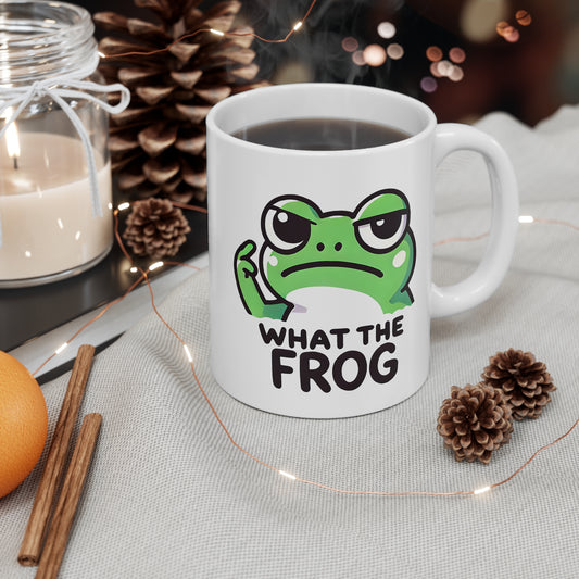 Funny Frog Coffee Mug | What the Frog | Unique Ceramic Cup for Gifts, Office, Home Decor, Tea Lovers