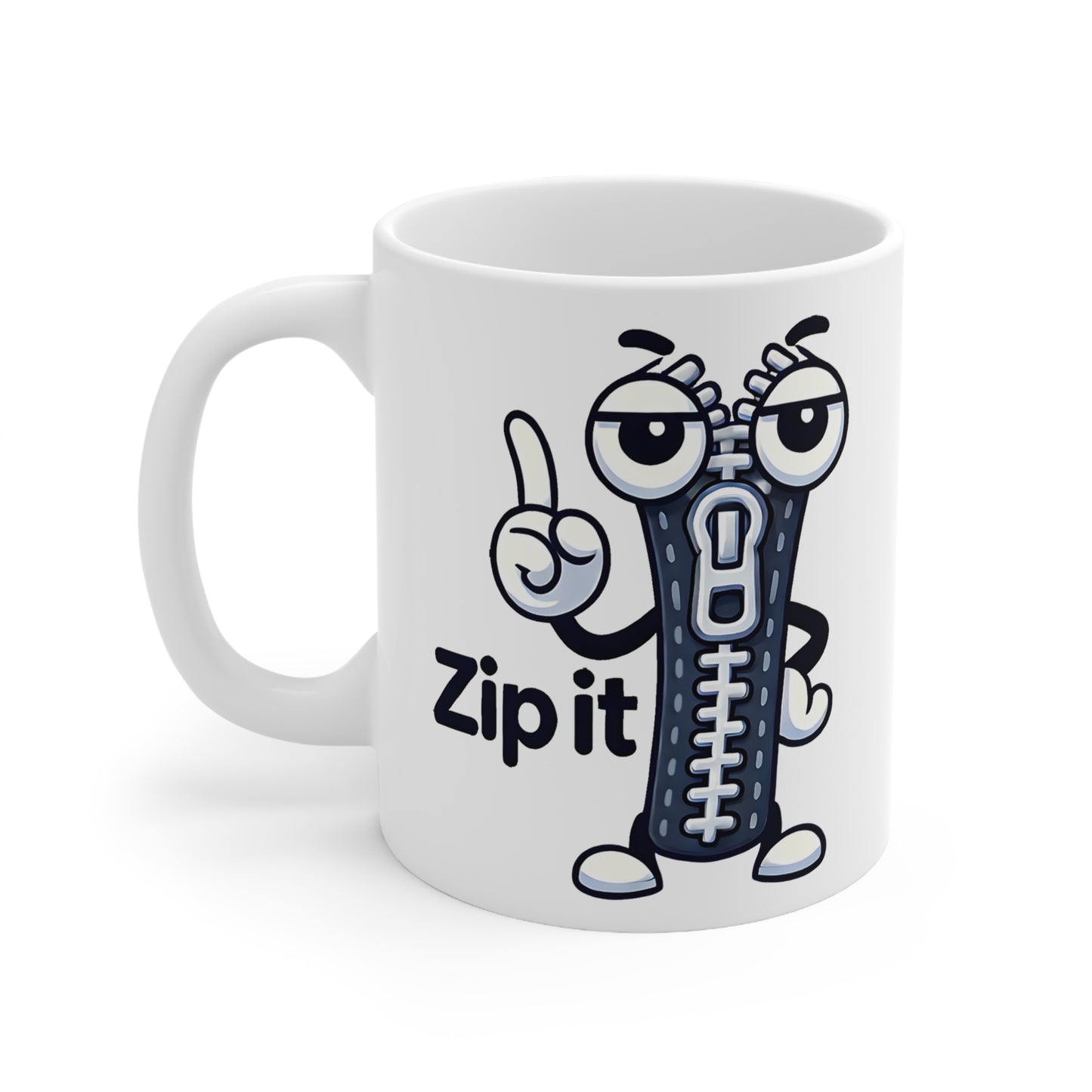 Playful Ceramic Coffee Cups - Zip It, Fun Mugs for Coffee Lovers, Gift for Humor Enthusiasts, Perfect for Birthdays and Holidays