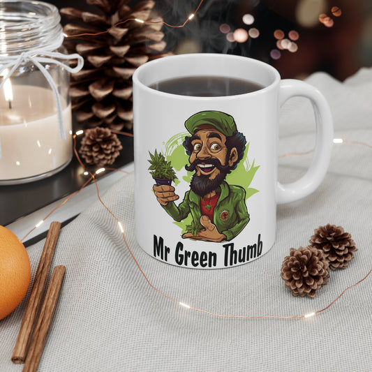 Mr Green Thumb Ceramic Coffee Cups – 11oz & 15oz | Perfect for Gardeners & Coffee Lovers
