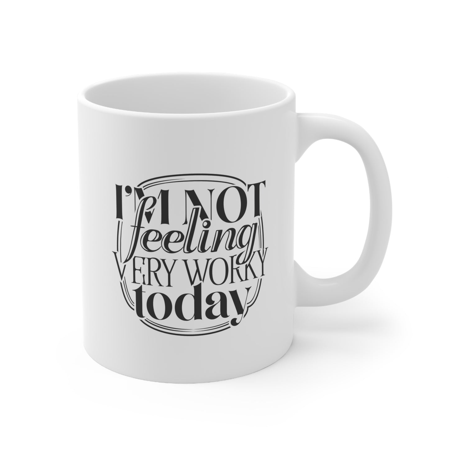 Ceramic Coffee Cups - 'I'm Not Feeling Very Worry Today' Mugs for Coffee Lovers, Gift for Colleagues, Funny Office Mug, Relaxation [...]
