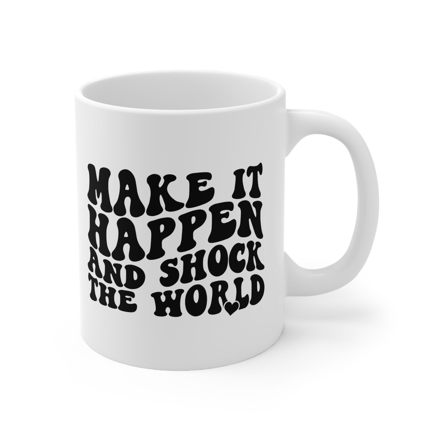 Motivational Ceramic Coffee Mug - Make It Happen and Shock the World, Inspirational Gift for Dreamers, Coffee Lovers, Office Decor, [...]