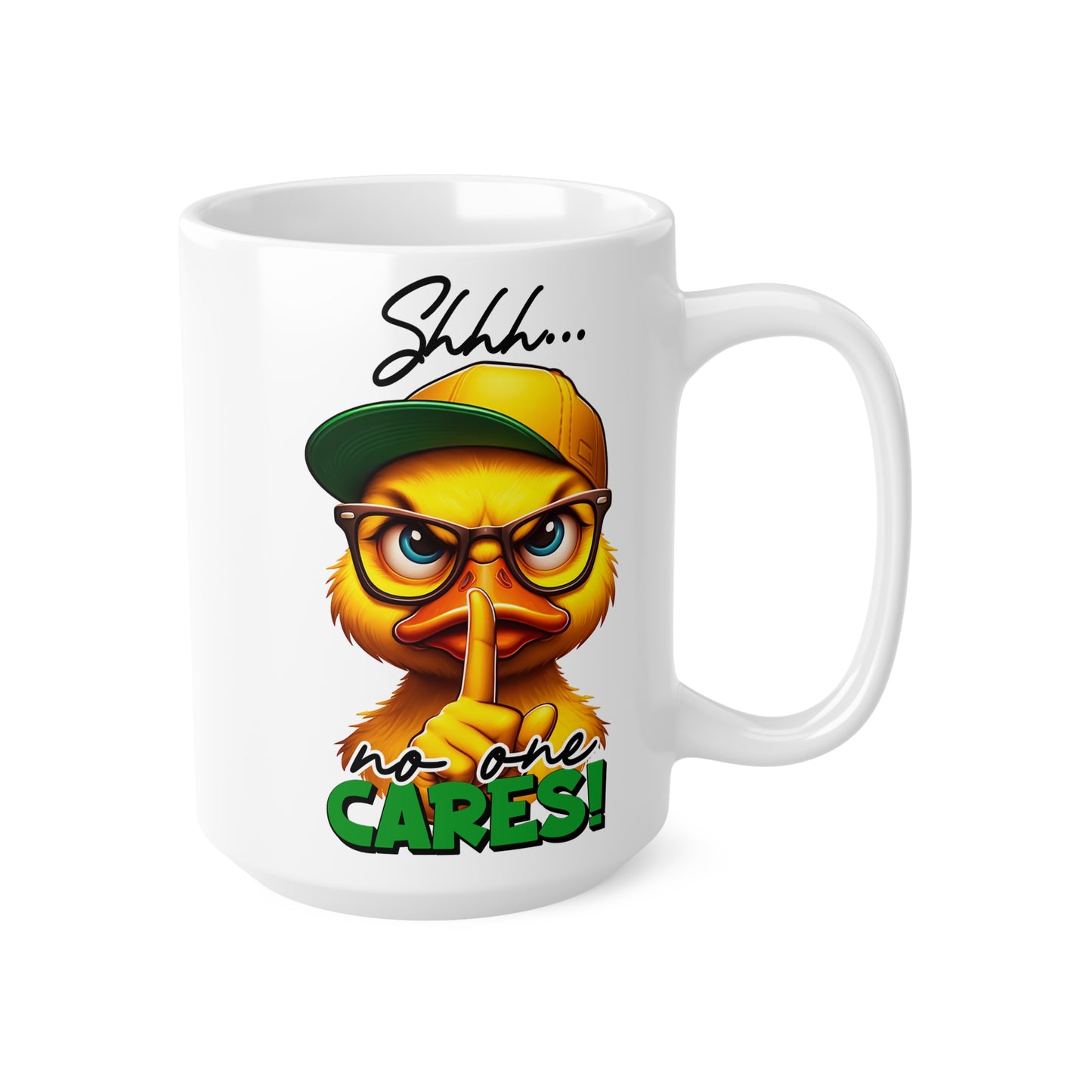 Funny Duck Coffee Mug - 'No One Cares!' – Ceramic Cup for Hilarious Mornings