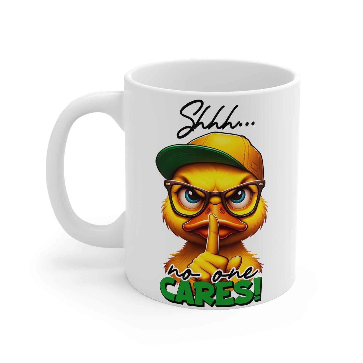 Funny Duck Coffee Mug - 'No One Cares!' – Ceramic Cup for Hilarious Mornings